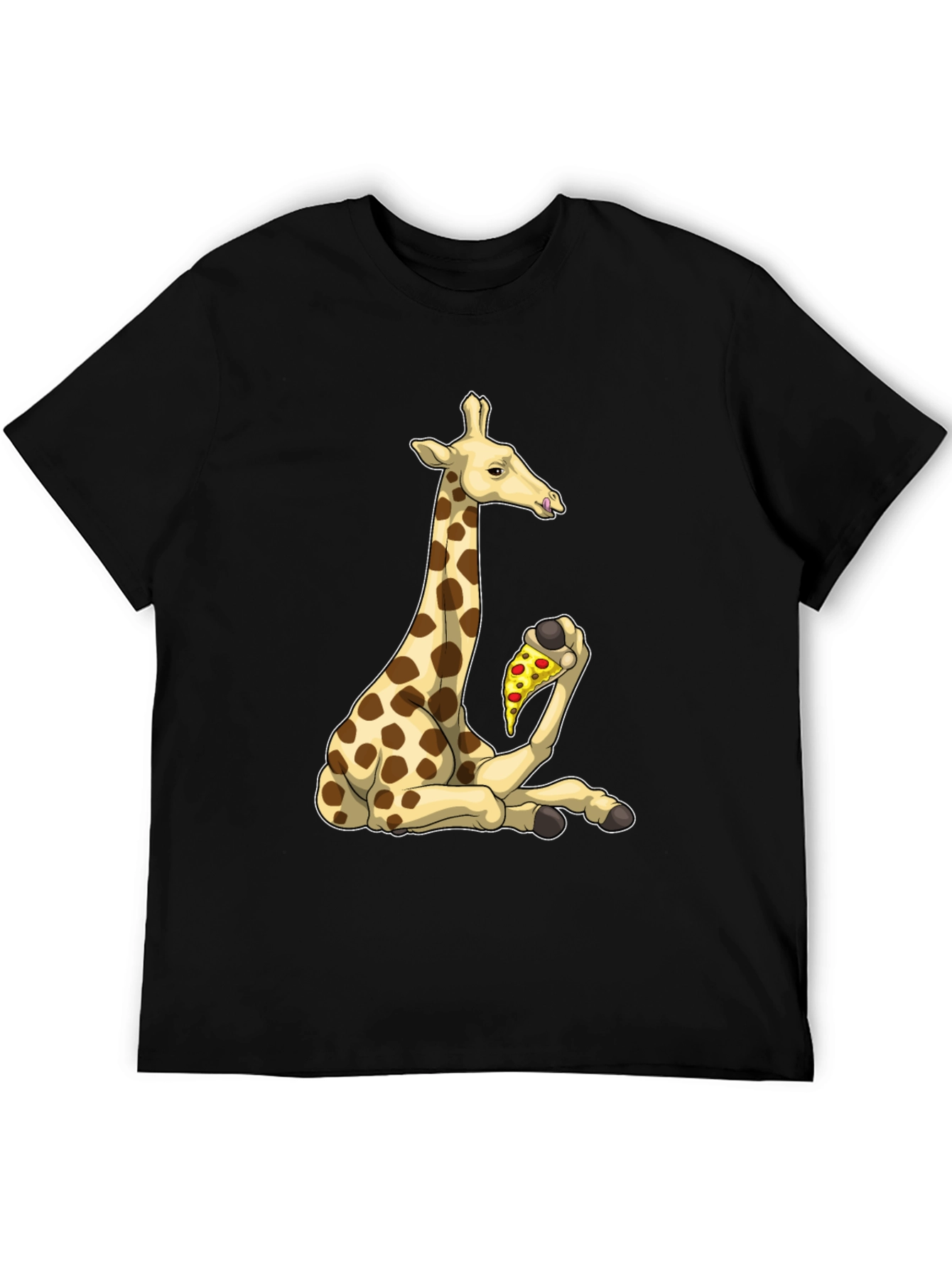 Giraffe Pizza T-Shirt - Unique Graphic Tee