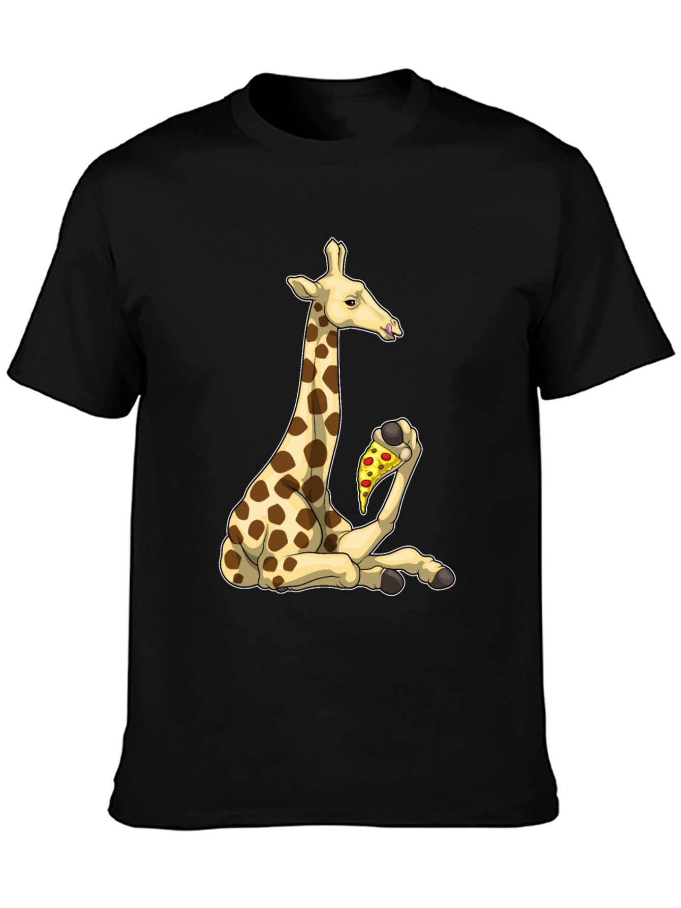 Giraffe Pizza T-Shirt - Unique Graphic Tee
