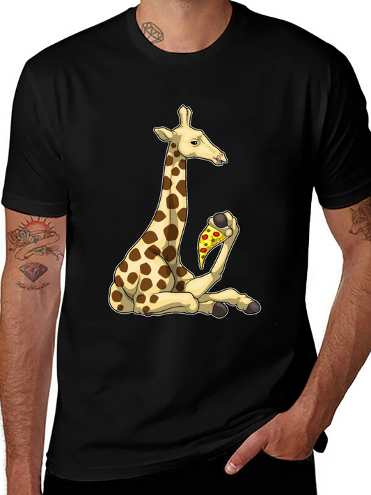 Giraffe Pizza T-Shirt - Unique Graphic Tee