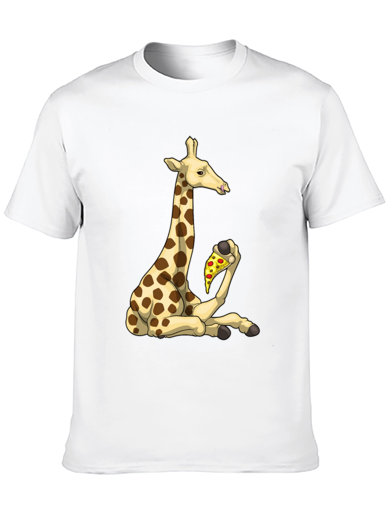 Giraffe Pizza T-Shirt - Unique Graphic Tee