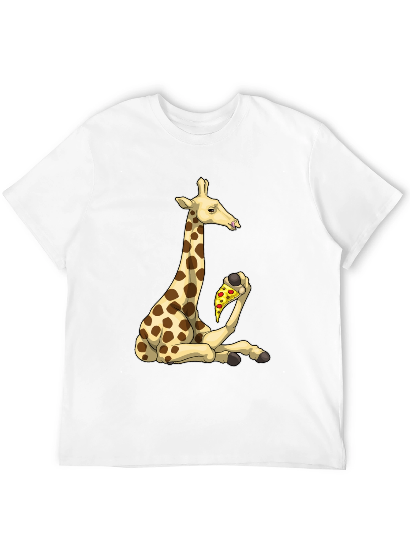 Giraffe Pizza T-Shirt - Unique Graphic Tee