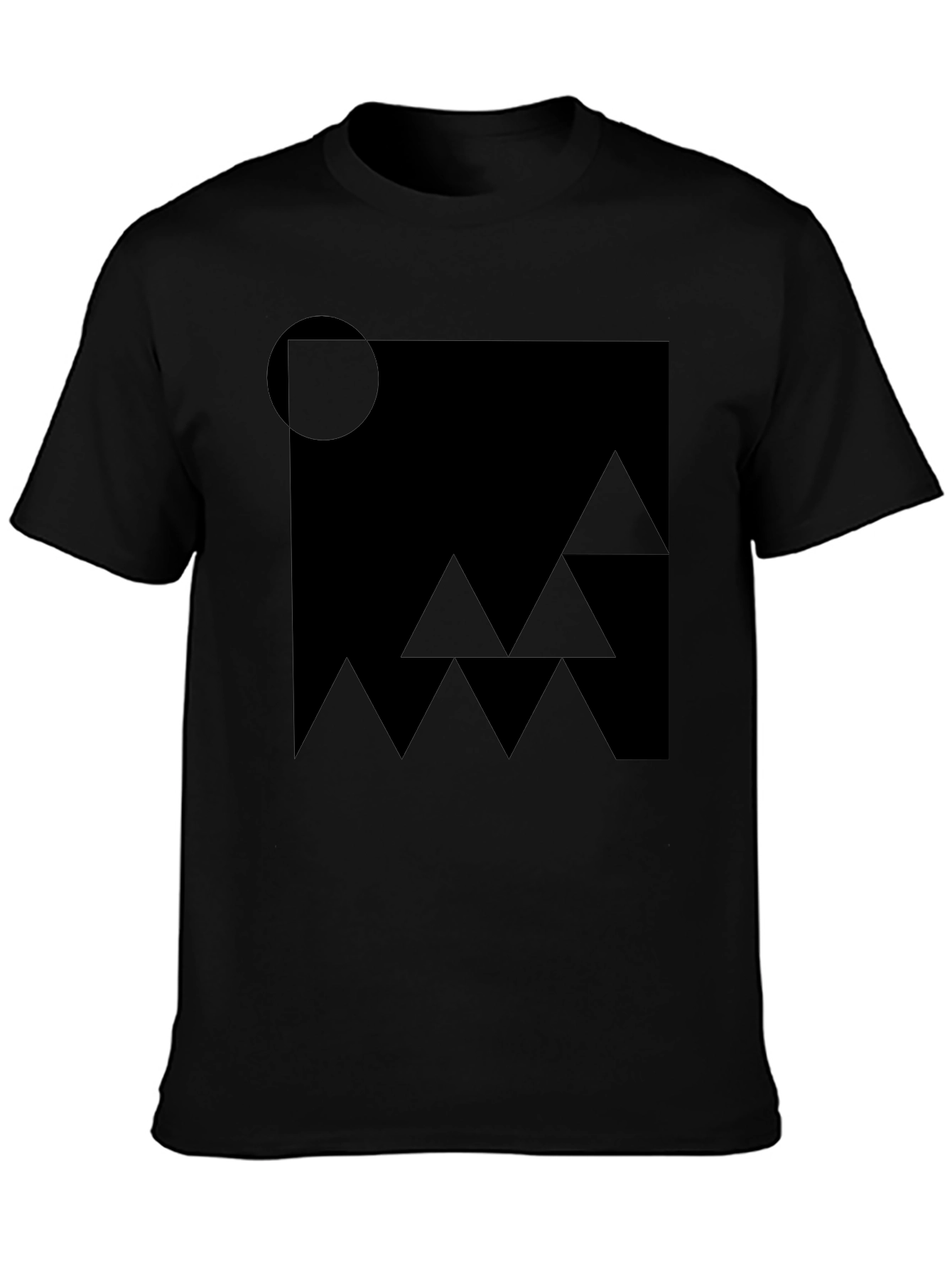 Abstract Geometric Black Graphic T-Shirt