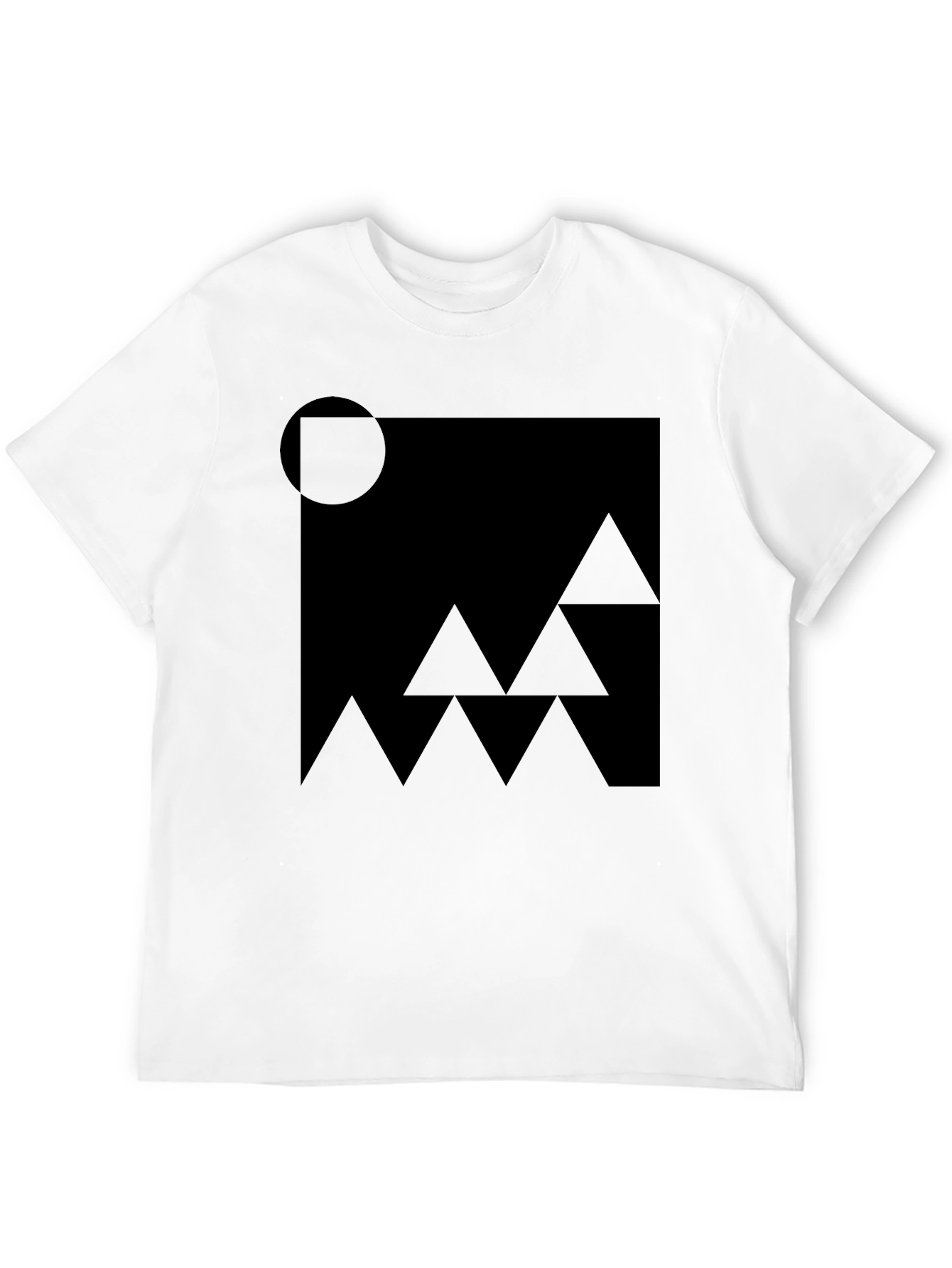 Abstract Geometric Black Graphic T-Shirt