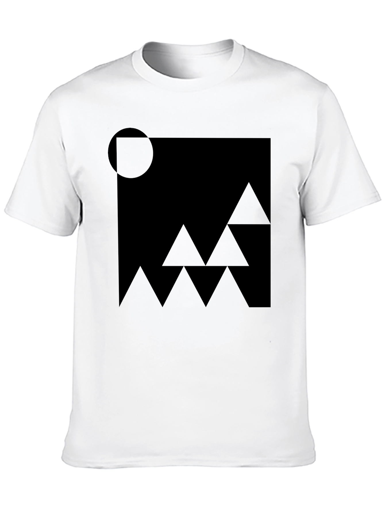 Abstract Geometric Black Graphic T-Shirt