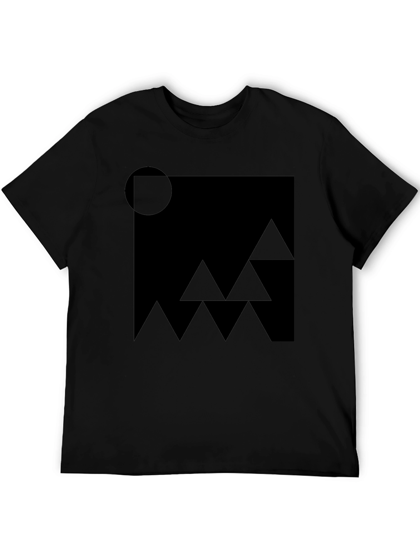Abstract Geometric Black Graphic T-Shirt