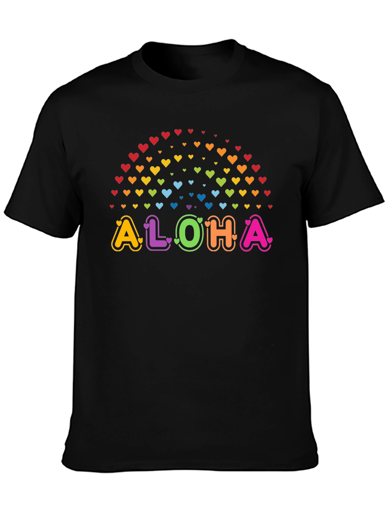 Aloha Rainbow Hearts Graphic Tee