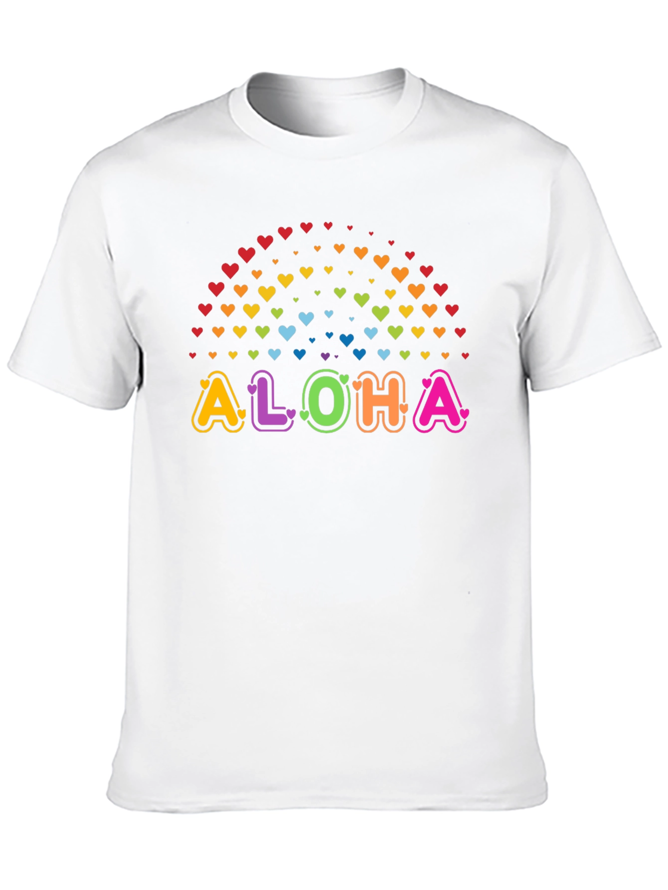 Aloha Rainbow Hearts Graphic Tee
