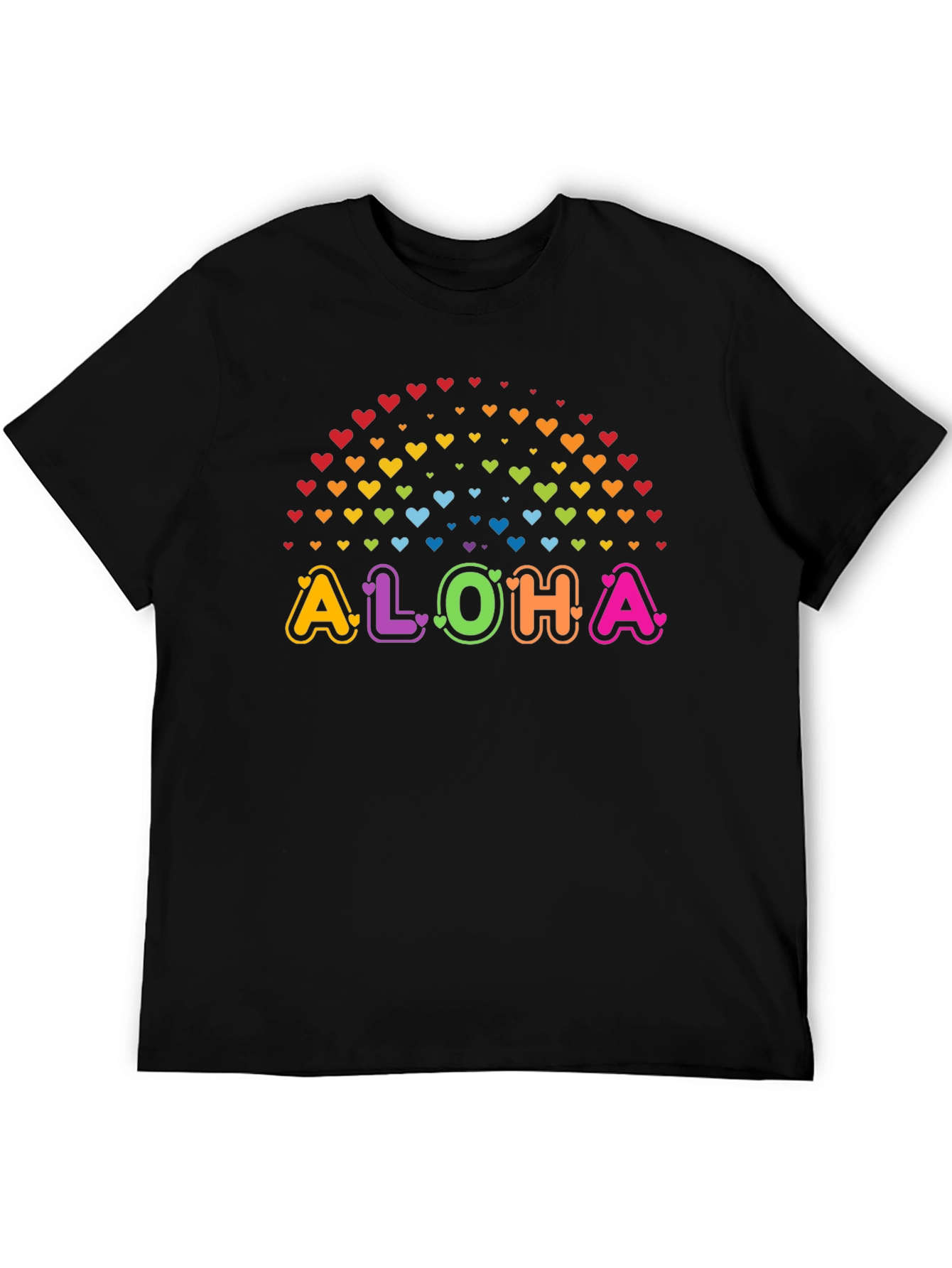 Aloha Rainbow Hearts Graphic Tee