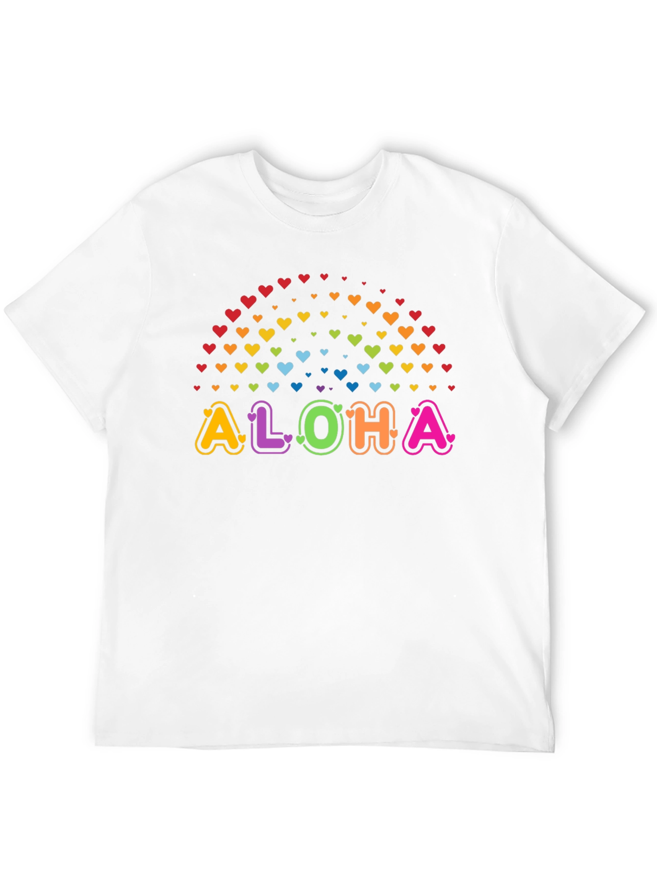 Aloha Rainbow Hearts Graphic Tee