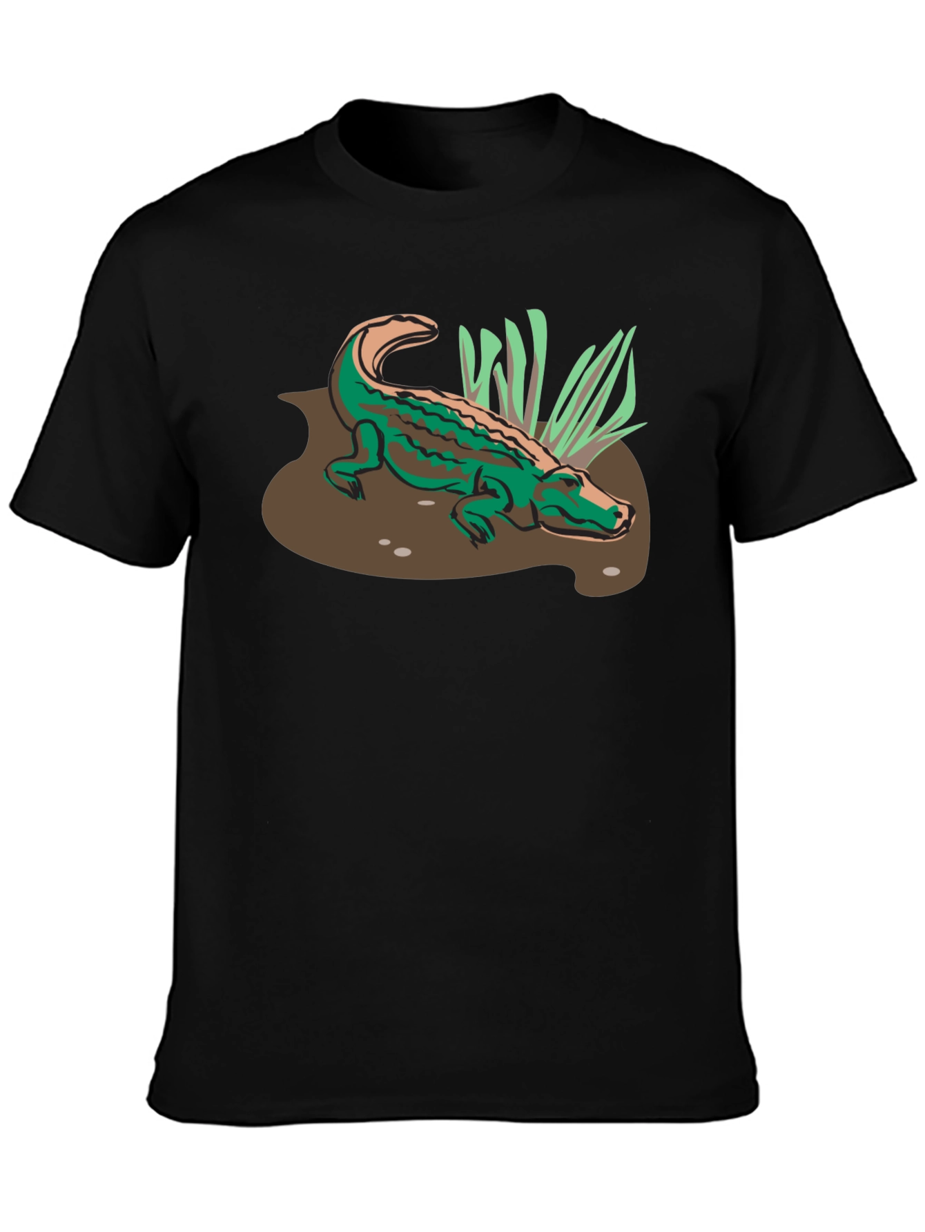Alligator Graphic Print T-Shirt - Black