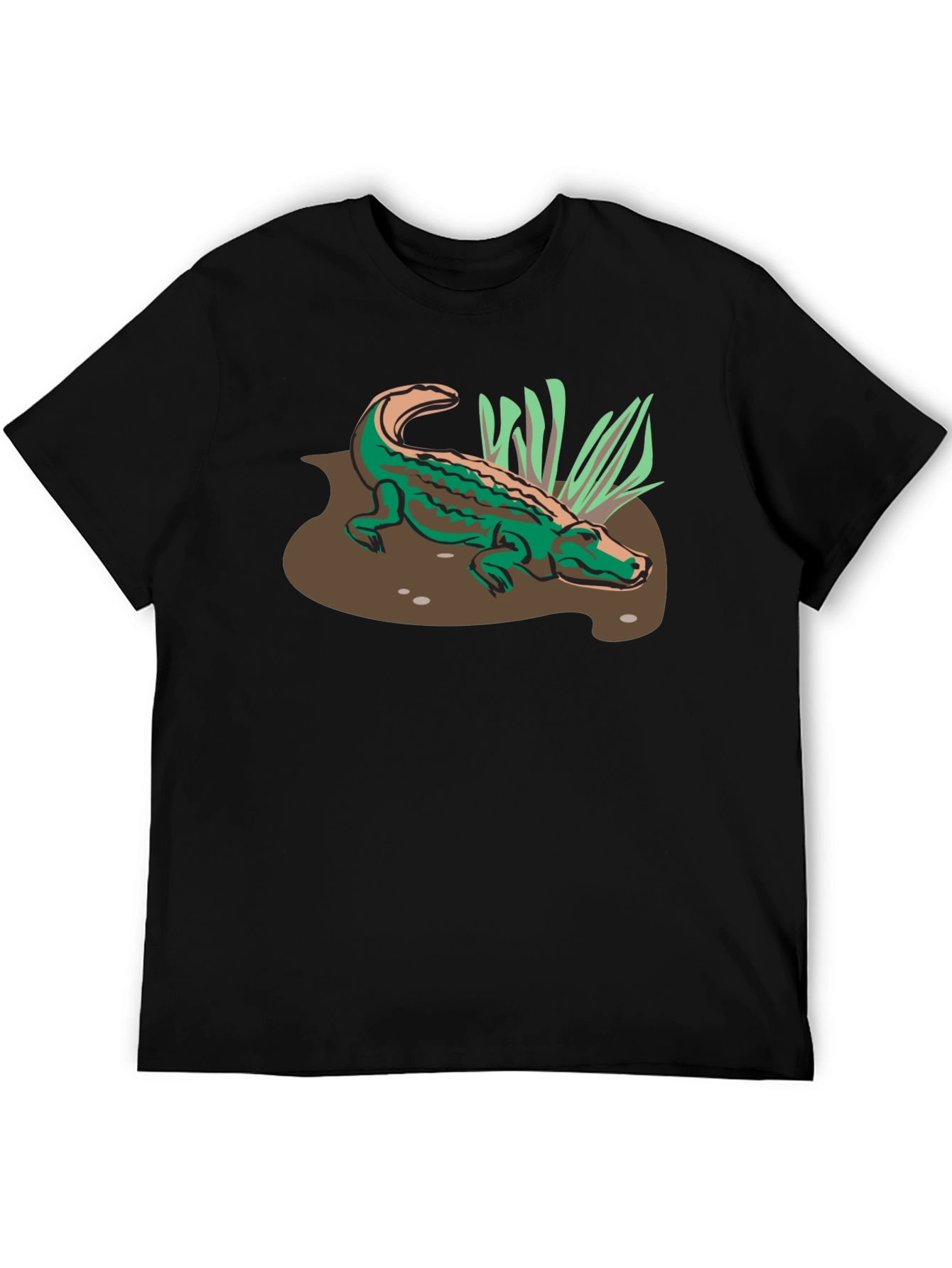 Alligator Graphic Print T-Shirt - Black