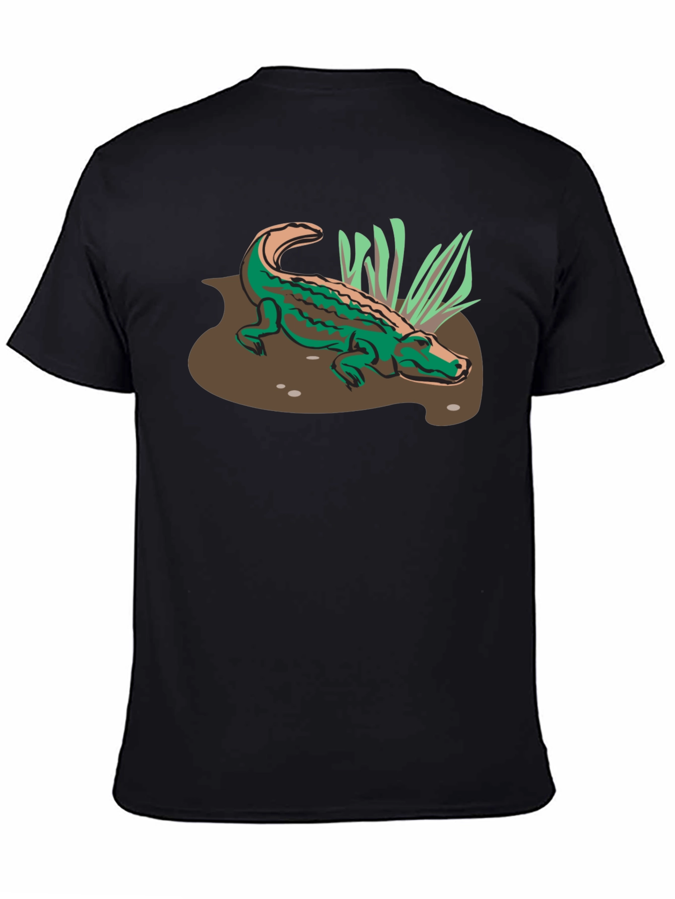 Alligator Graphic Print T-Shirt - Black