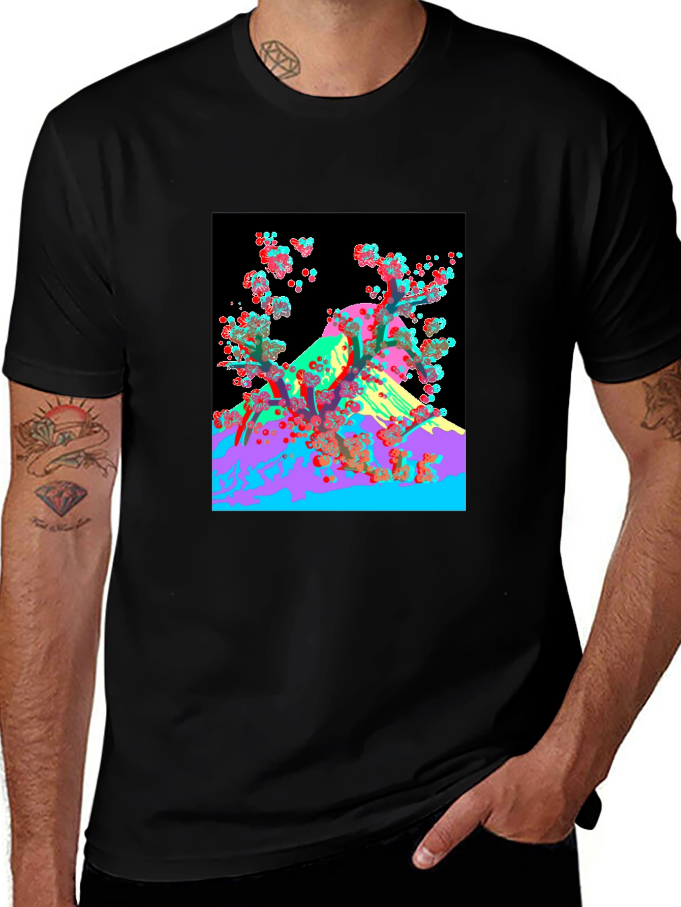 Abstract Mount Fuji Graphic Tee