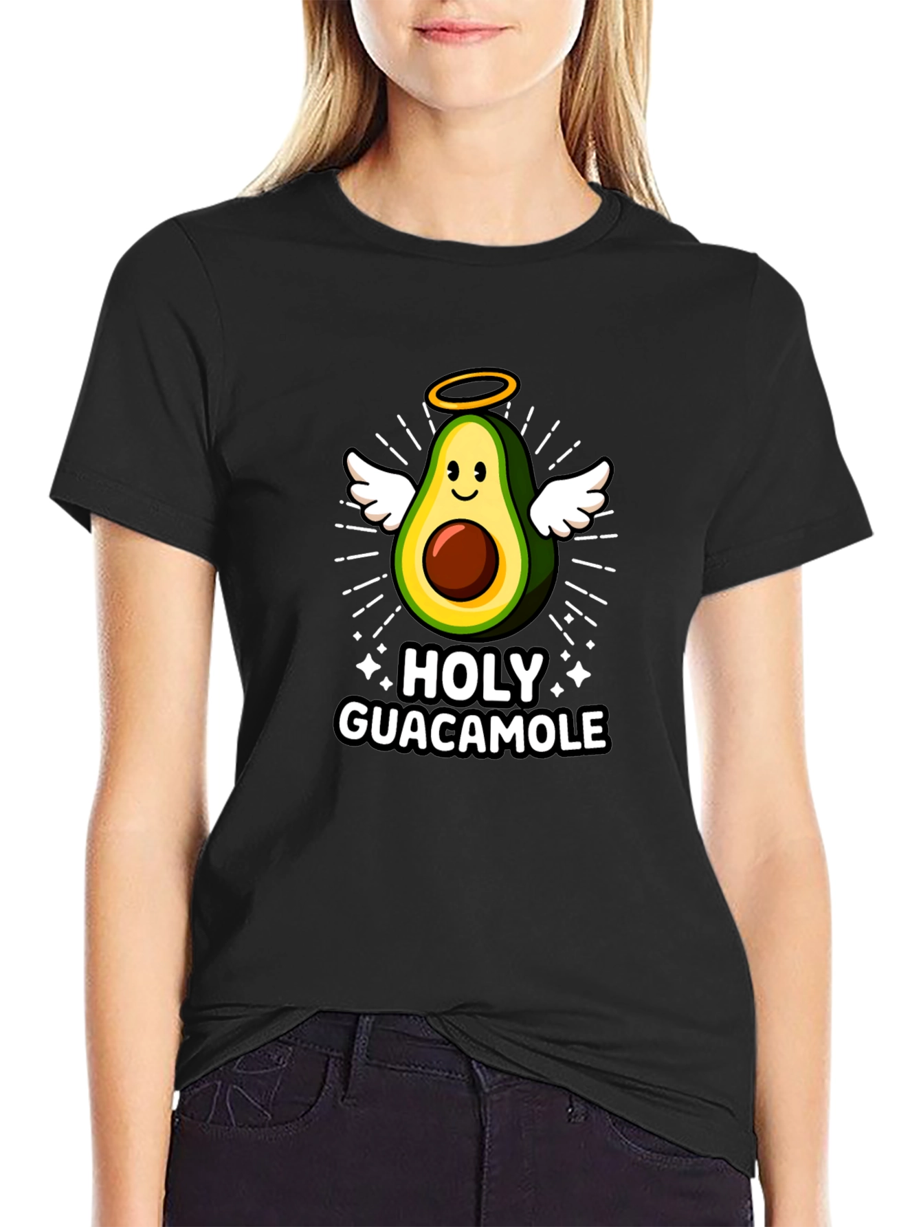 Holy Guacamole Graphic Tee - Avocado Angel T-Shirt