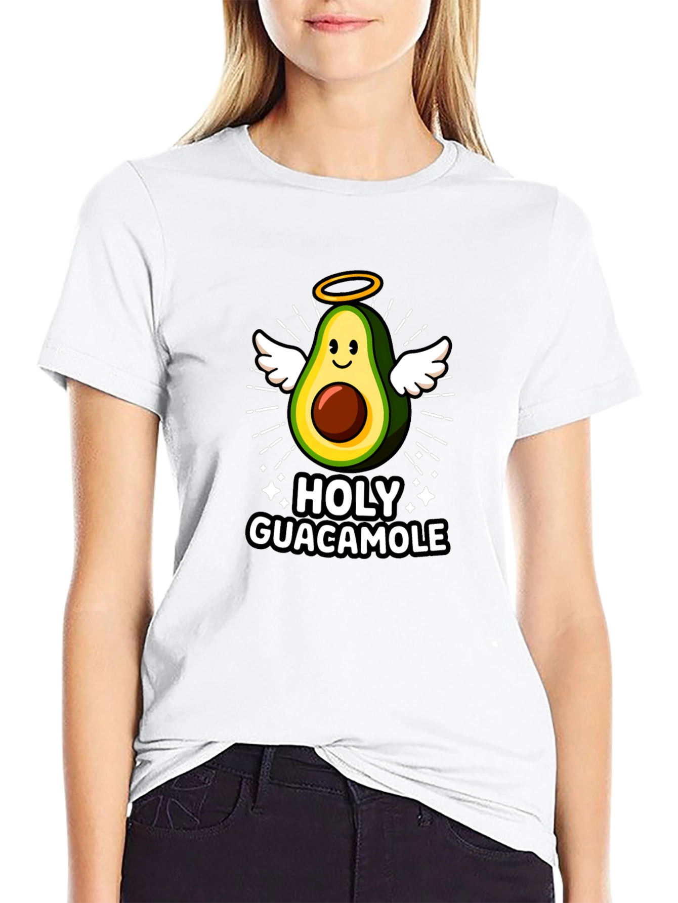 Holy Guacamole Graphic Tee - Avocado Angel T-Shirt
