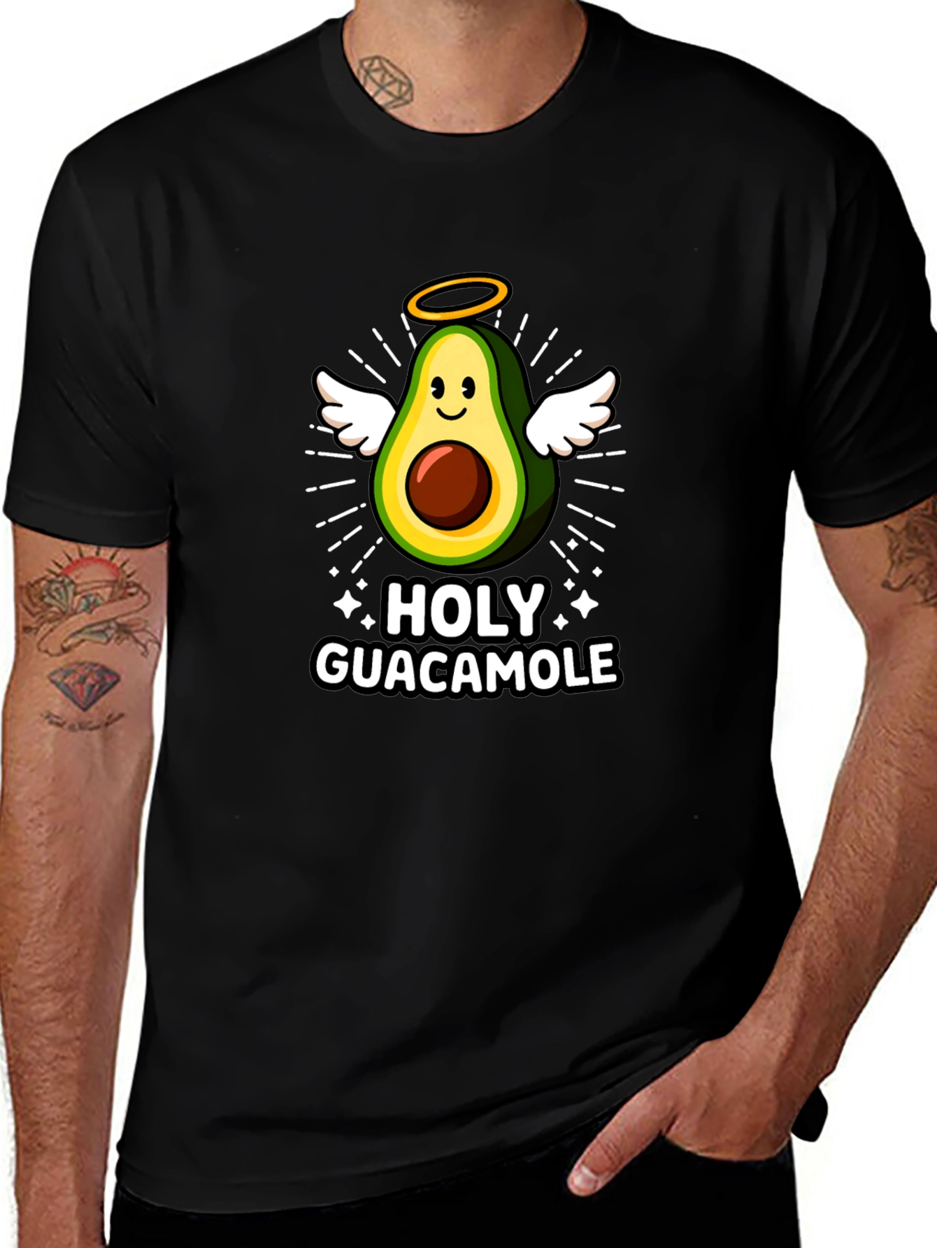 Holy Guacamole Graphic Tee - Avocado Angel T-Shirt