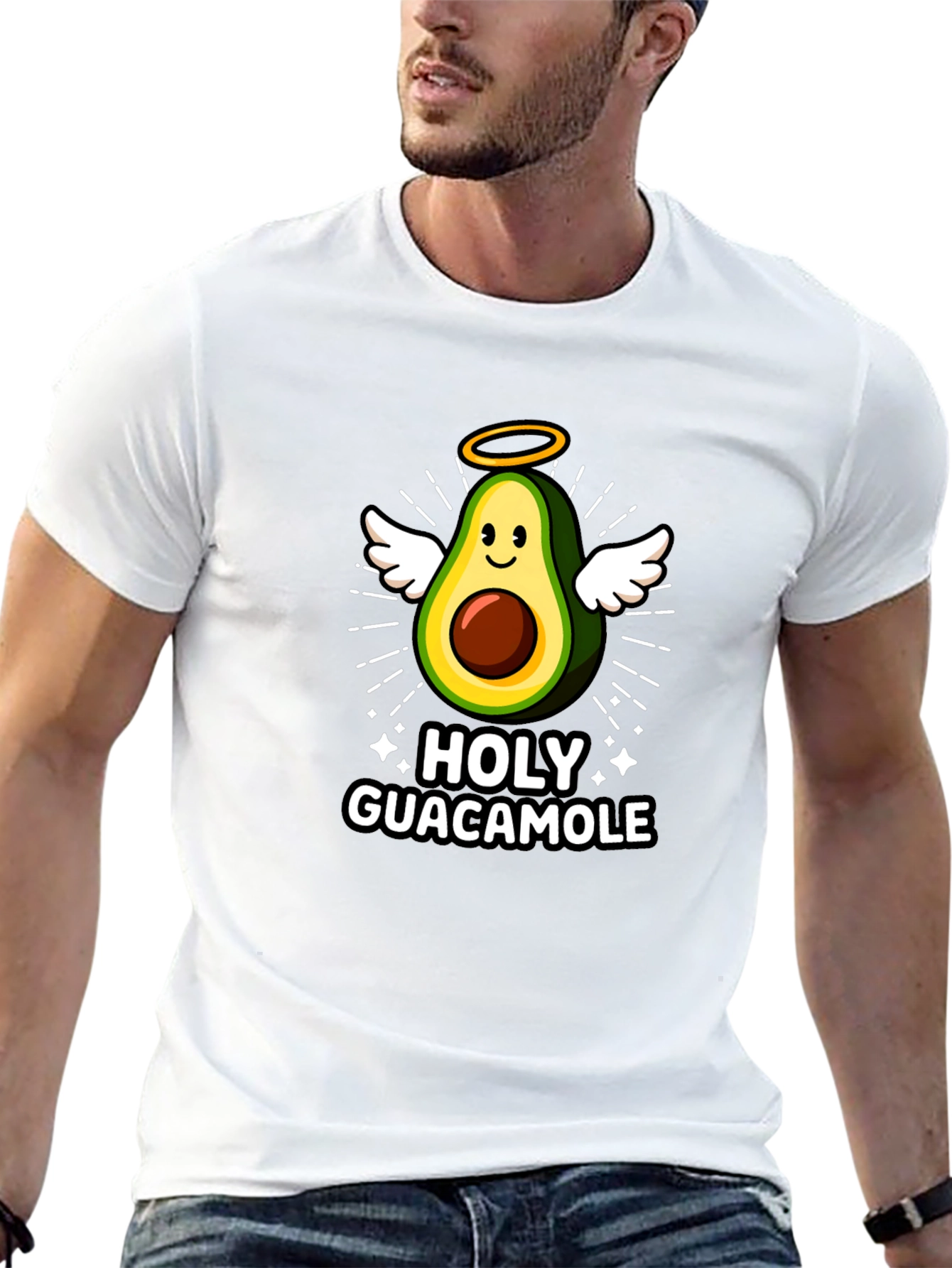 Holy Guacamole Graphic Tee - Avocado Angel T-Shirt