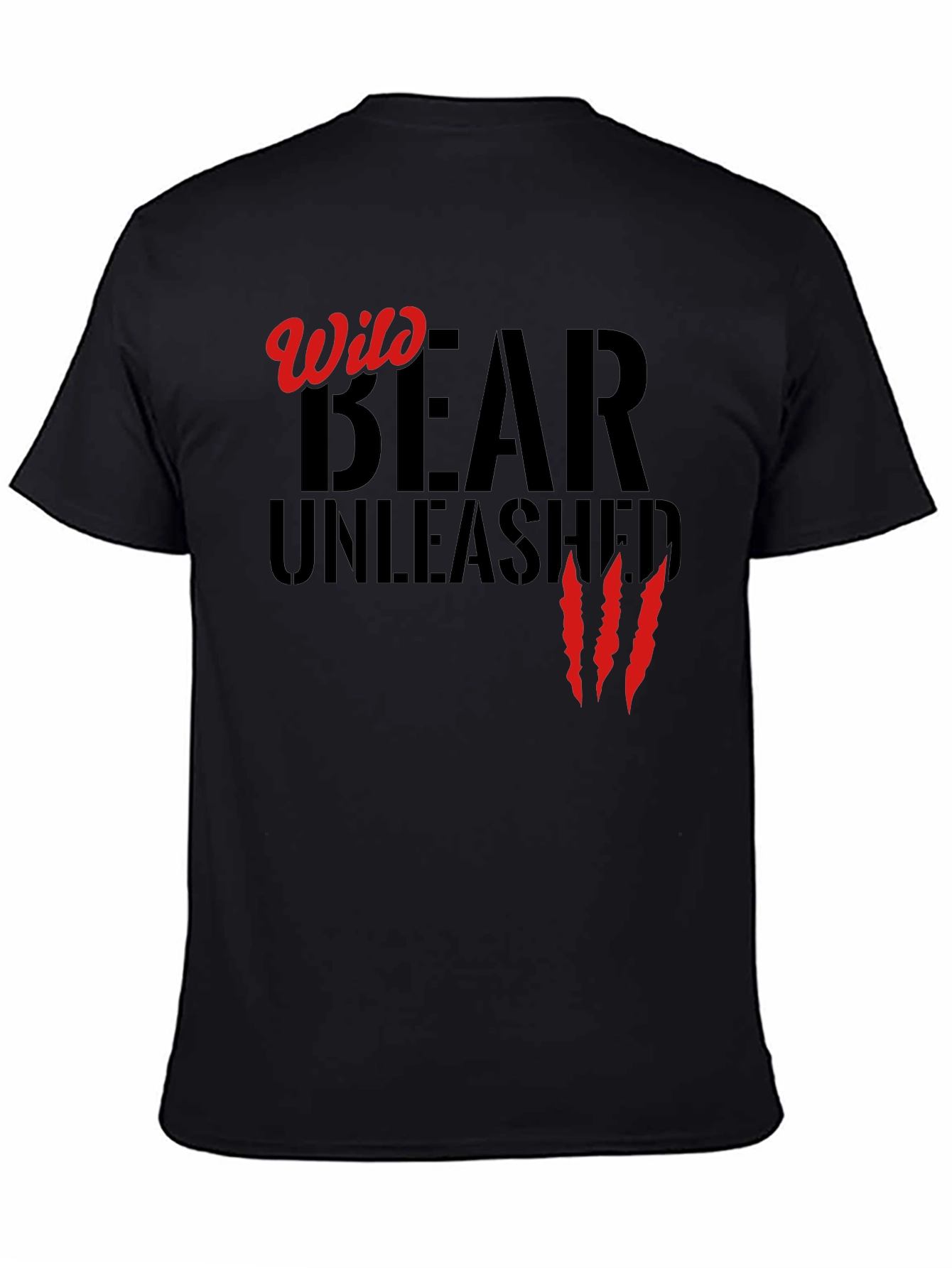 Wild Bear Unleashed Black T-Shirt