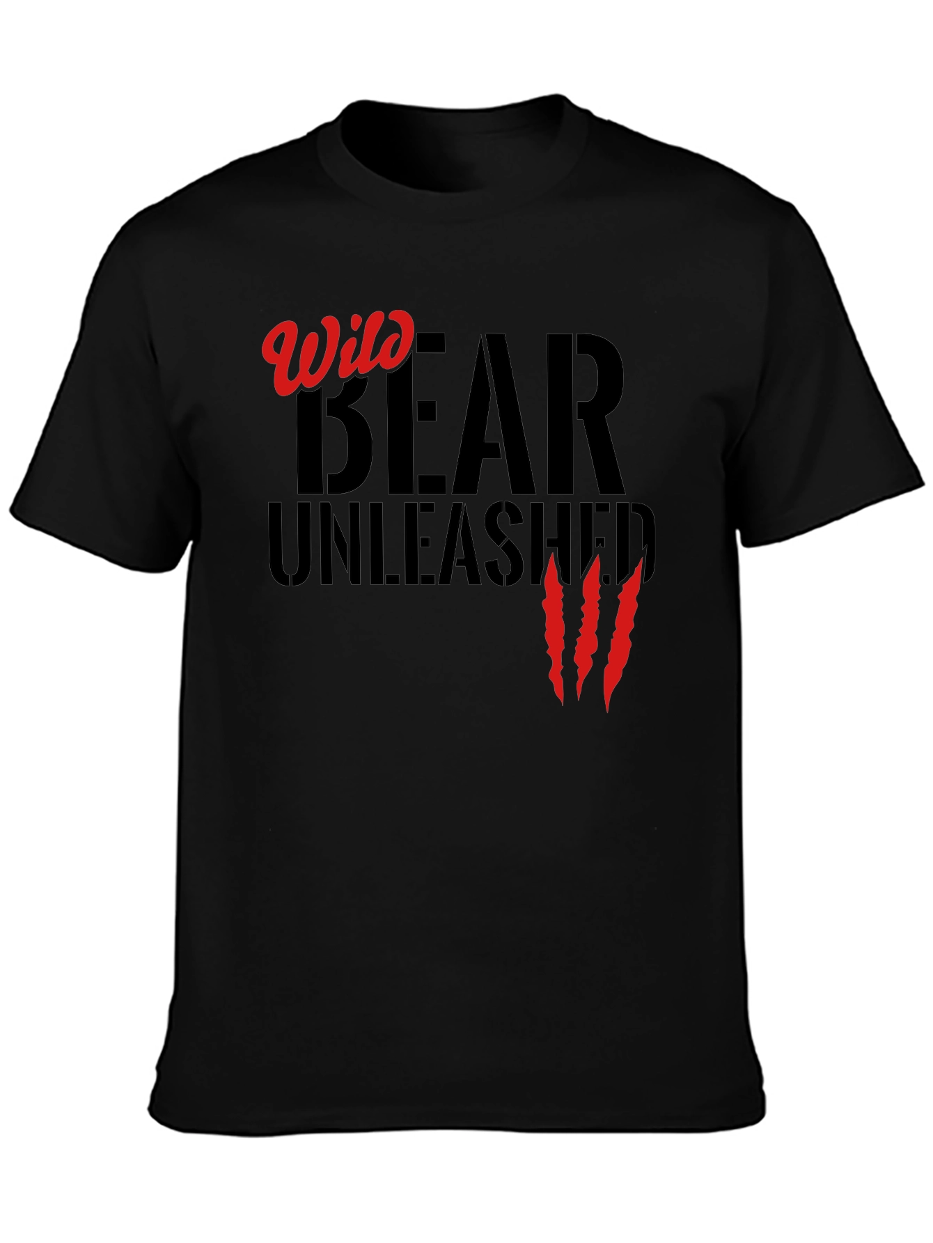 Wild Bear Unleashed Black T-Shirt