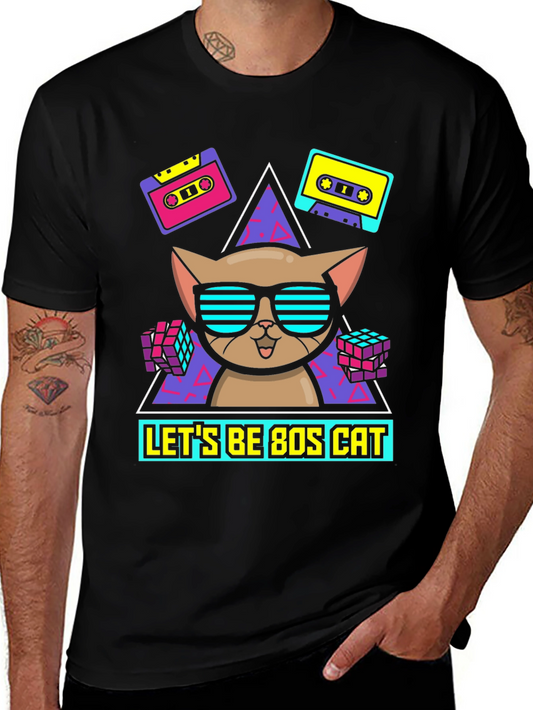 Retro 80s Cat Graphic Tee