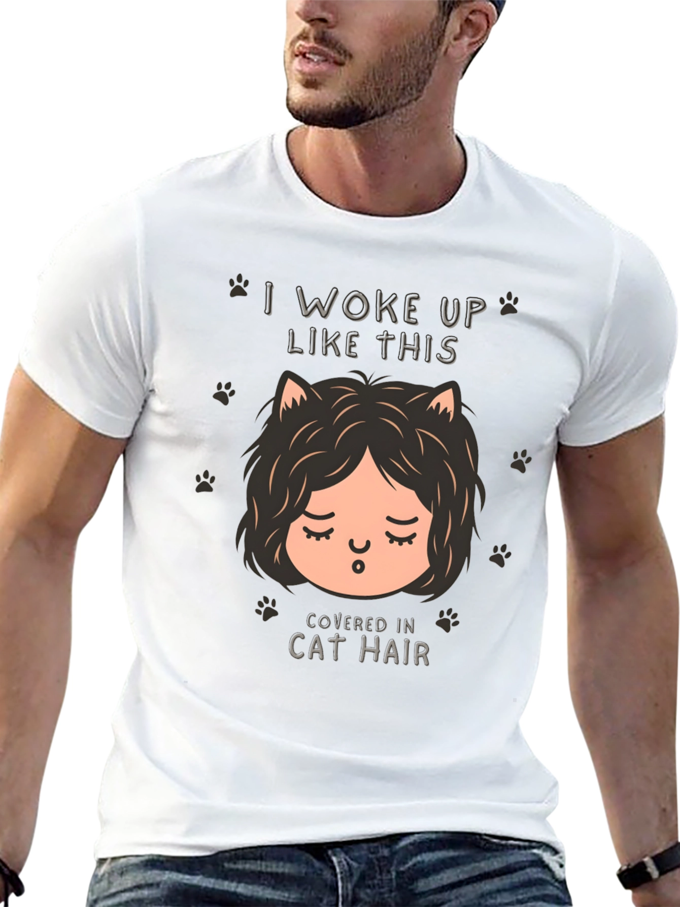 I Woke Up Like This Cat Hair T-Shirt