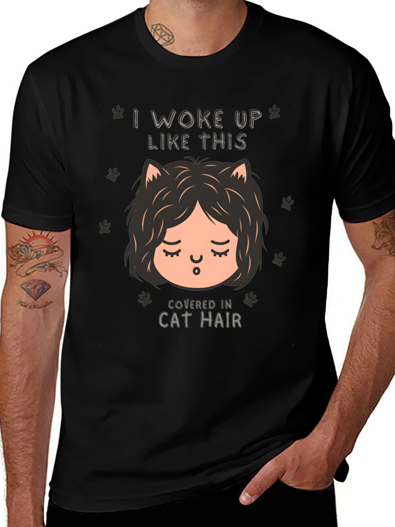 I Woke Up Like This Cat Hair T-Shirt