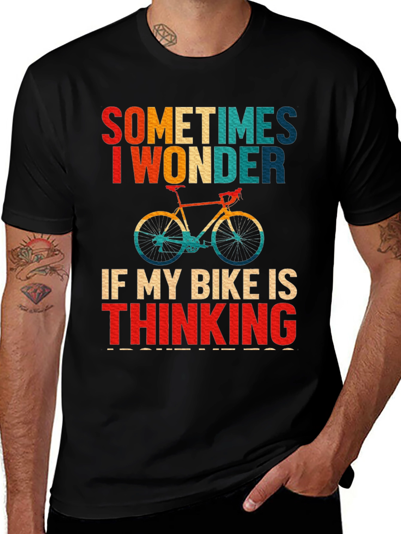 Funny Bike T-Shirt - Sometimes I Wonder