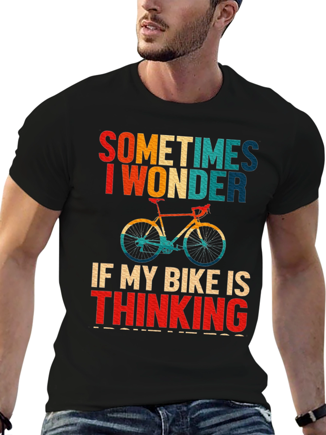 Funny Bike T-Shirt - Sometimes I Wonder