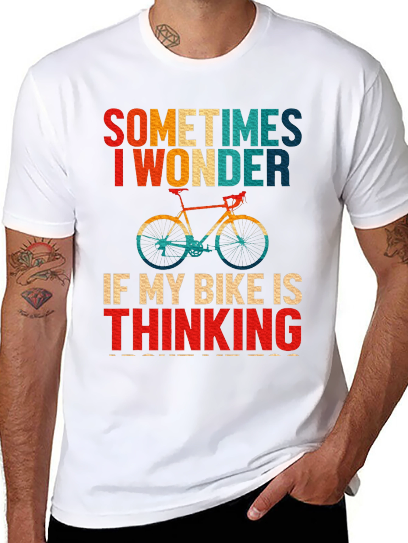 Funny Bike T-Shirt - Sometimes I Wonder
