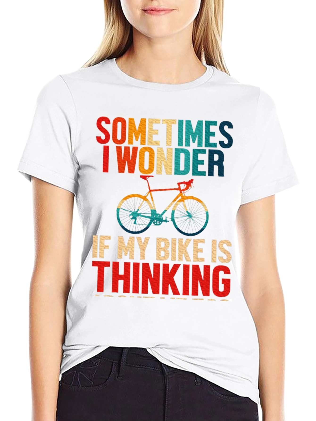 Funny Bike T-Shirt - Sometimes I Wonder
