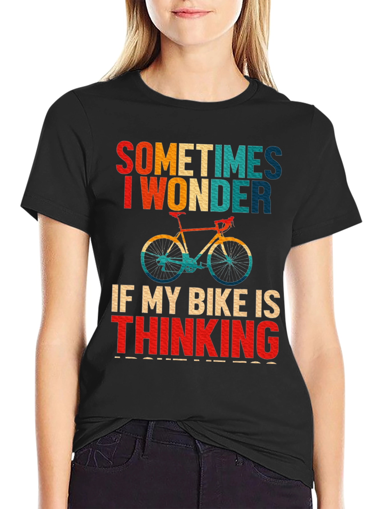 Funny Bike T-Shirt - Sometimes I Wonder