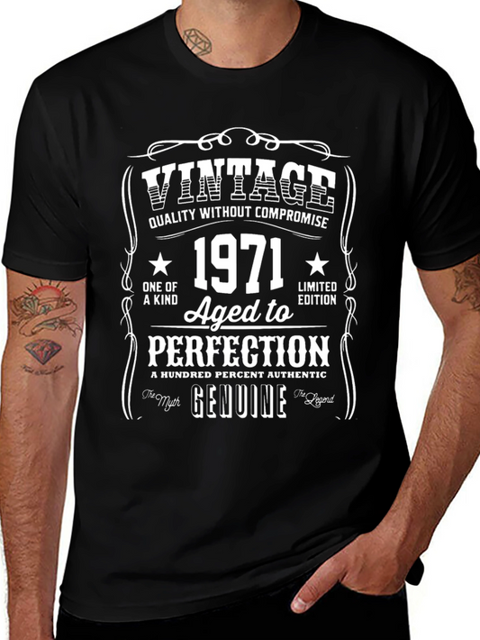 Vintage 1971 Aged to Perfection Black T-Shirt