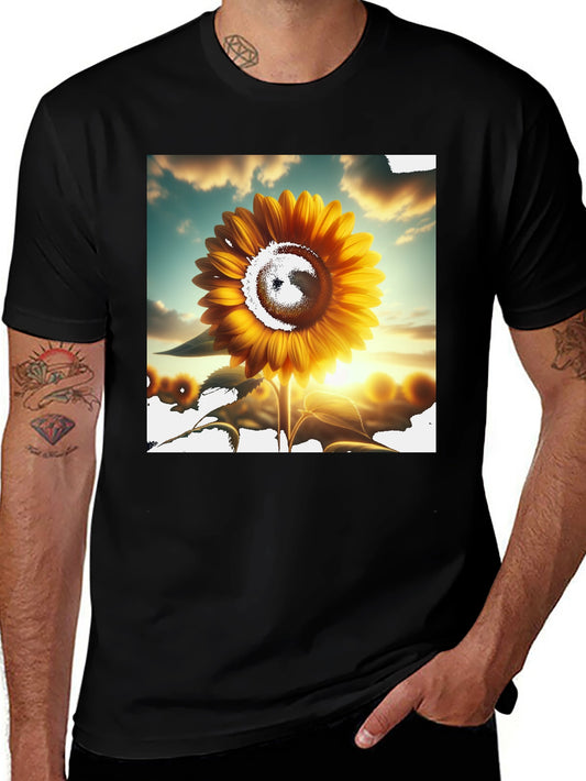 Sunflower Graphic Tee - Black Casual T-Shirt