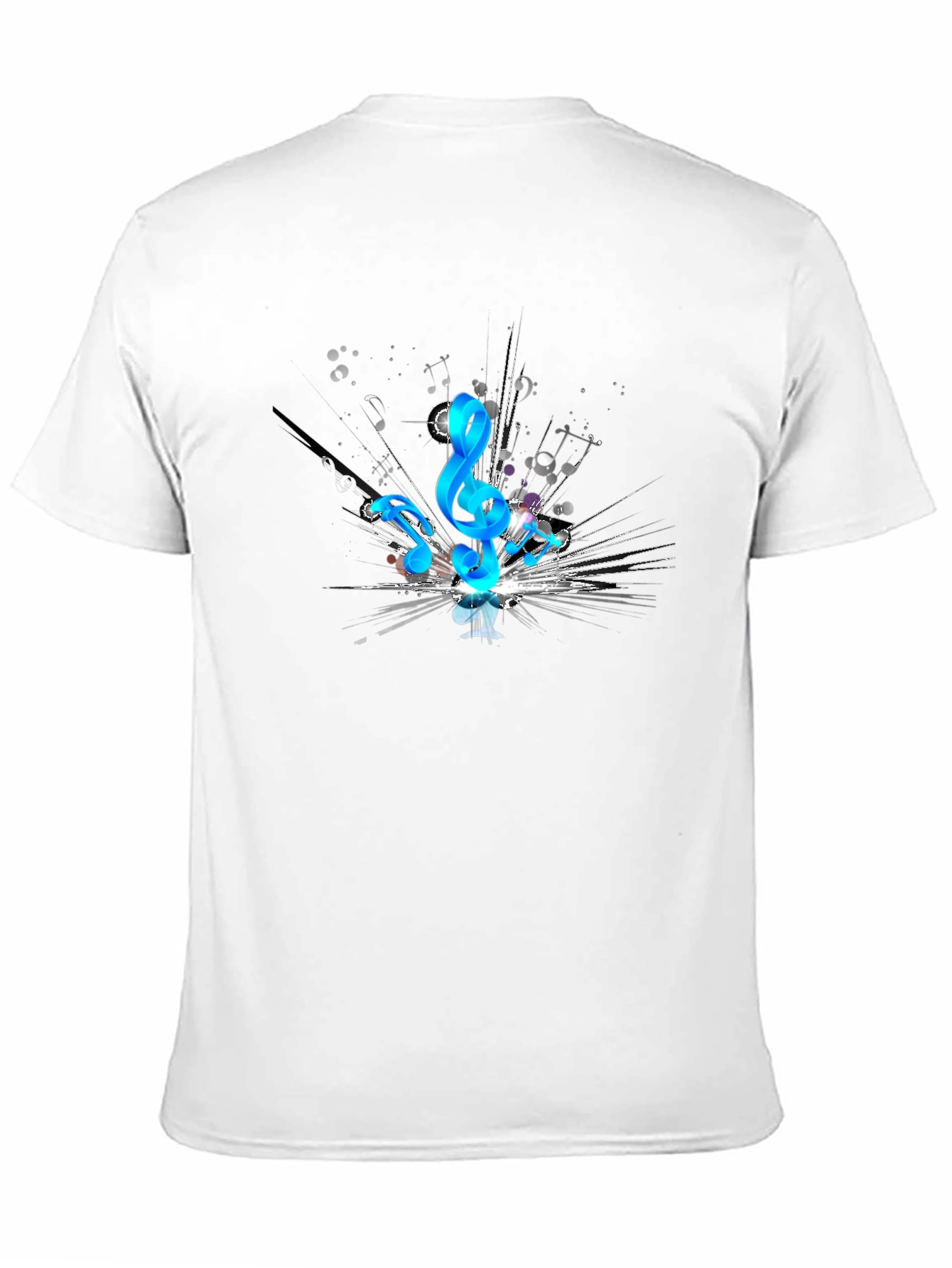 Musical Notes Graphic Black T-Shirt