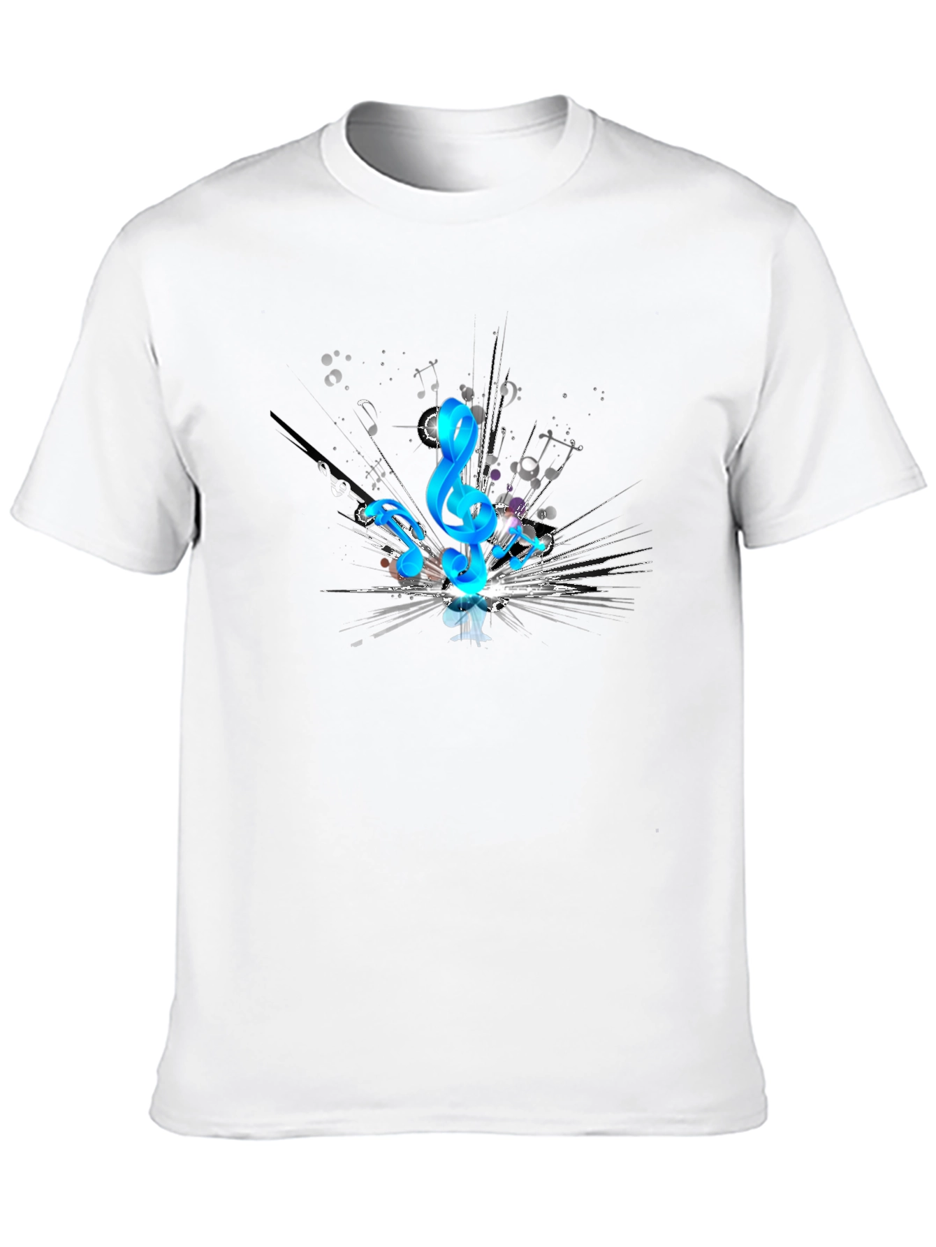 Musical Notes Graphic Black T-Shirt