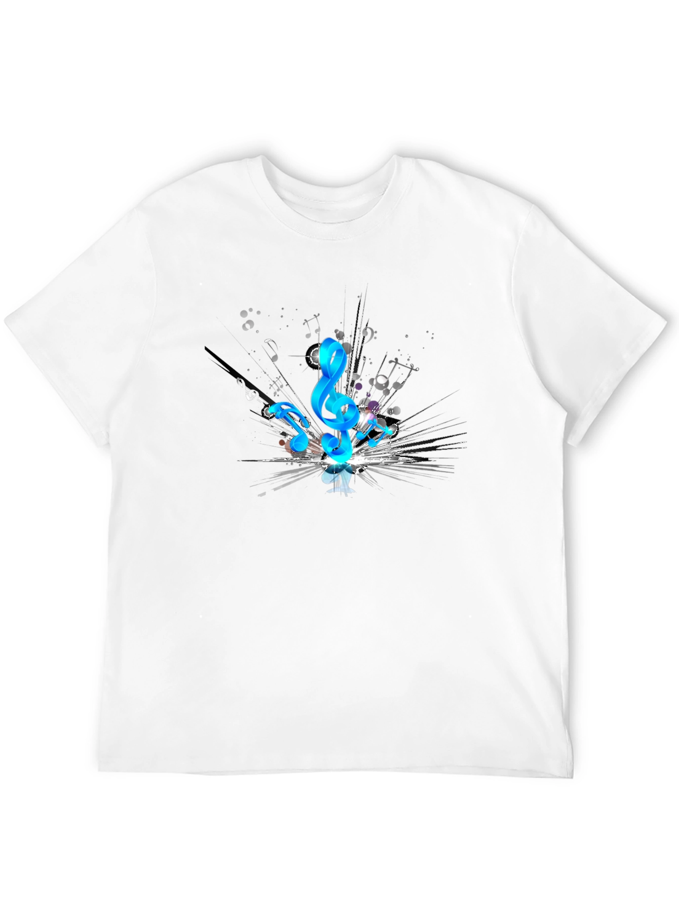 Musical Notes Graphic Black T-Shirt