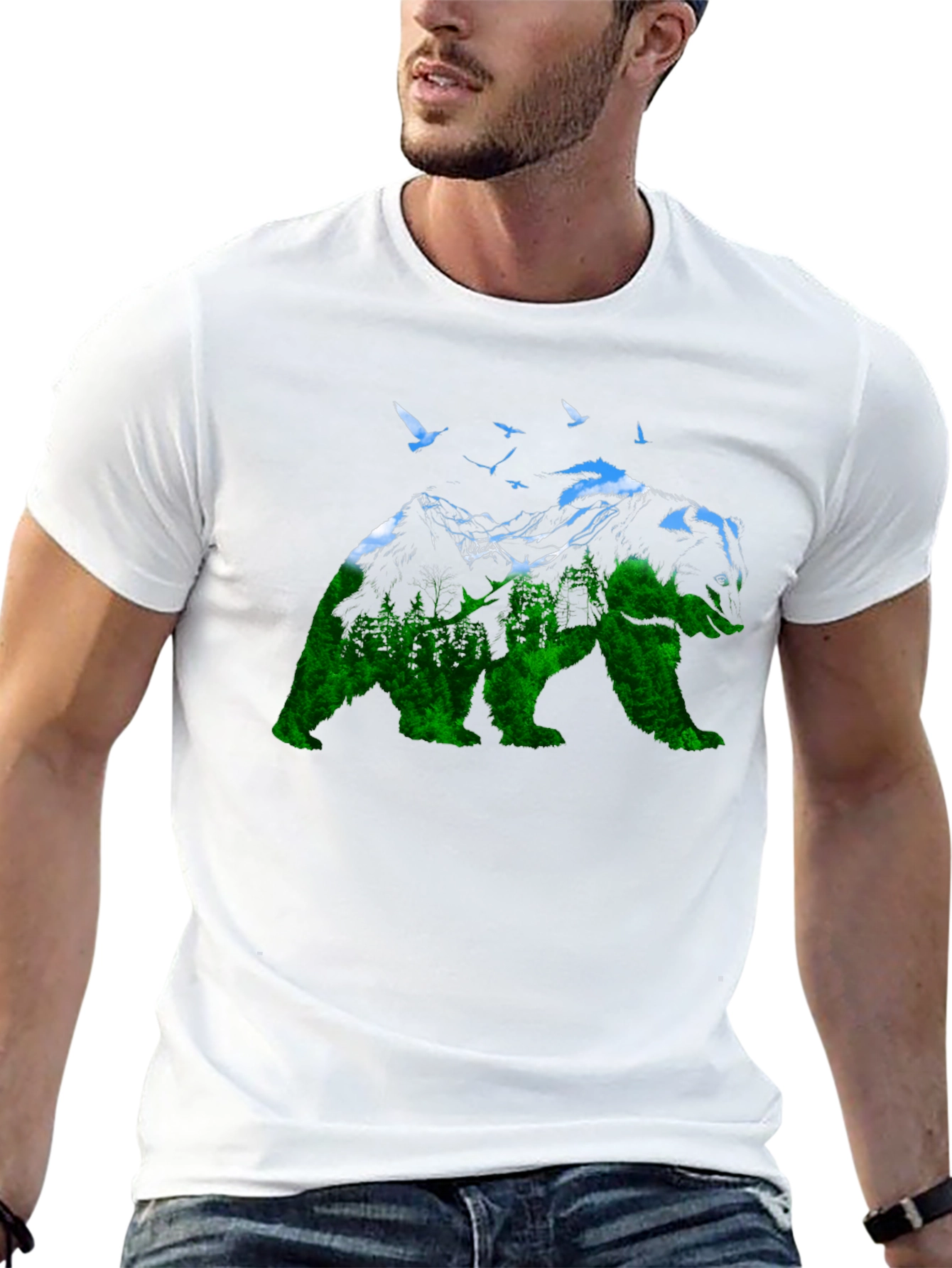 Nature Bear Graphic Tee - Unisex Black T-Shirt