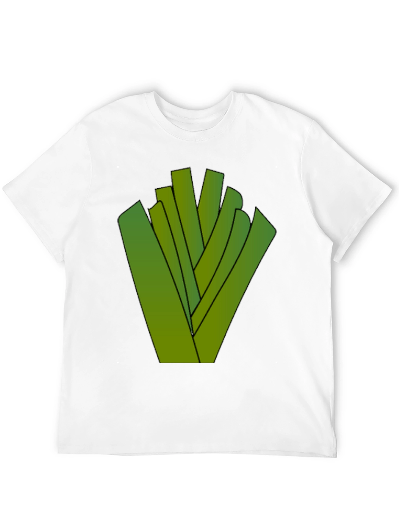 Abstract Green Sticks Design Black T-Shirt