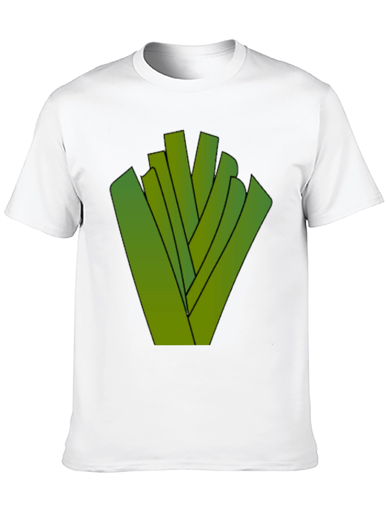 Abstract Green Sticks Design Black T-Shirt