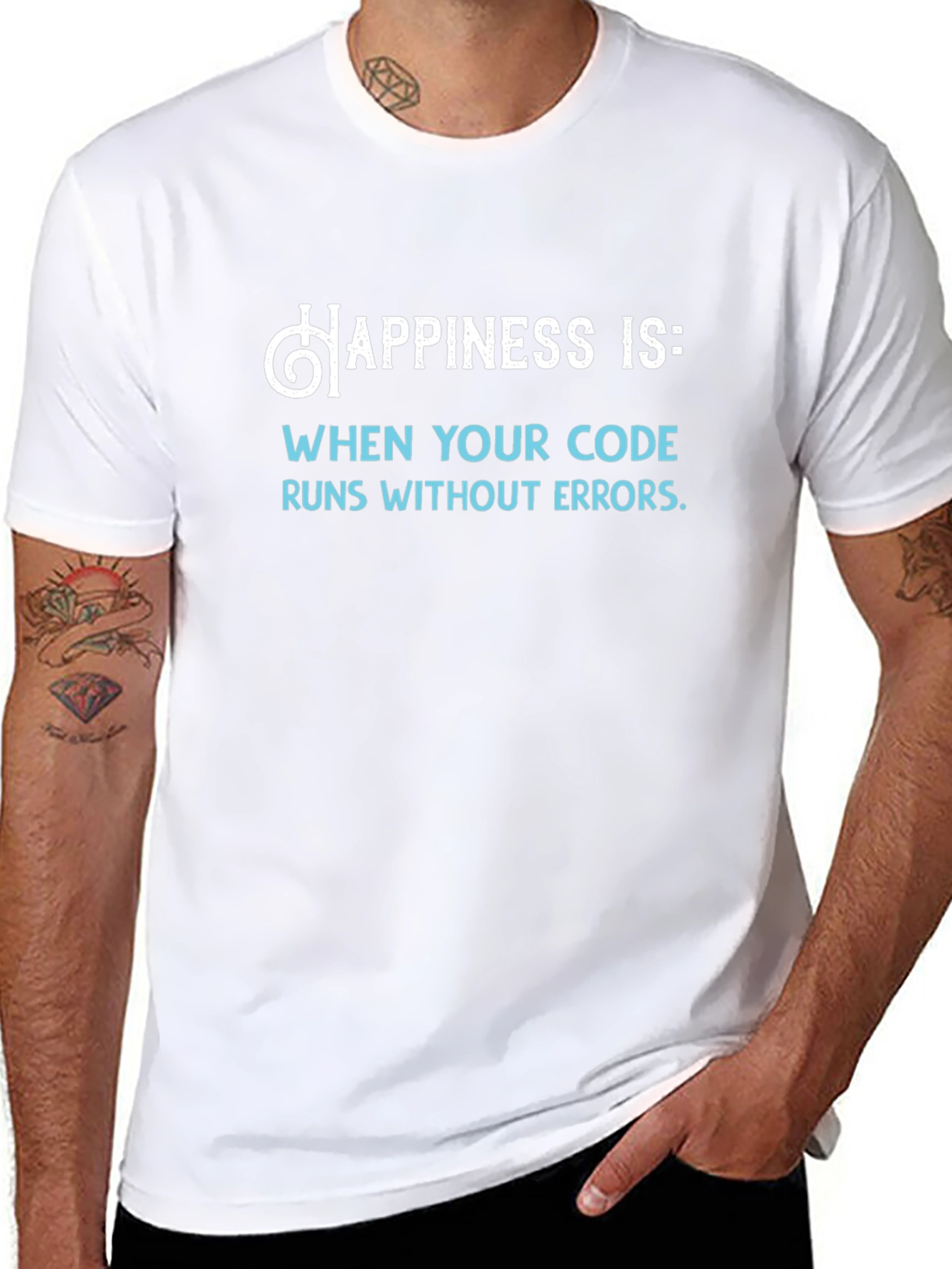 Happiness Is Code Black T-Shirt - Programmer Gift