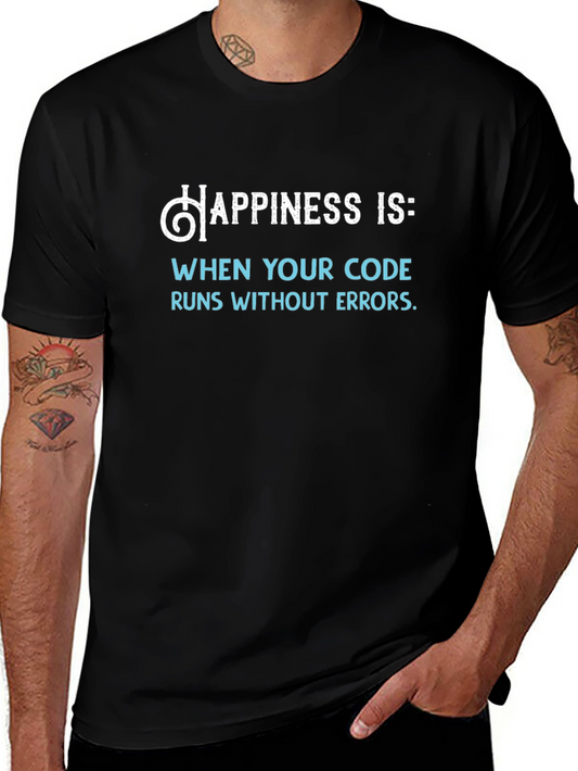 Happiness Is Code Black T-Shirt - Programmer Gift
