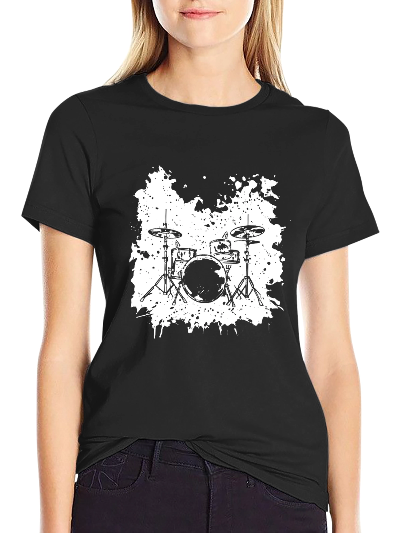Drum Kit Graphic Black T-Shirt