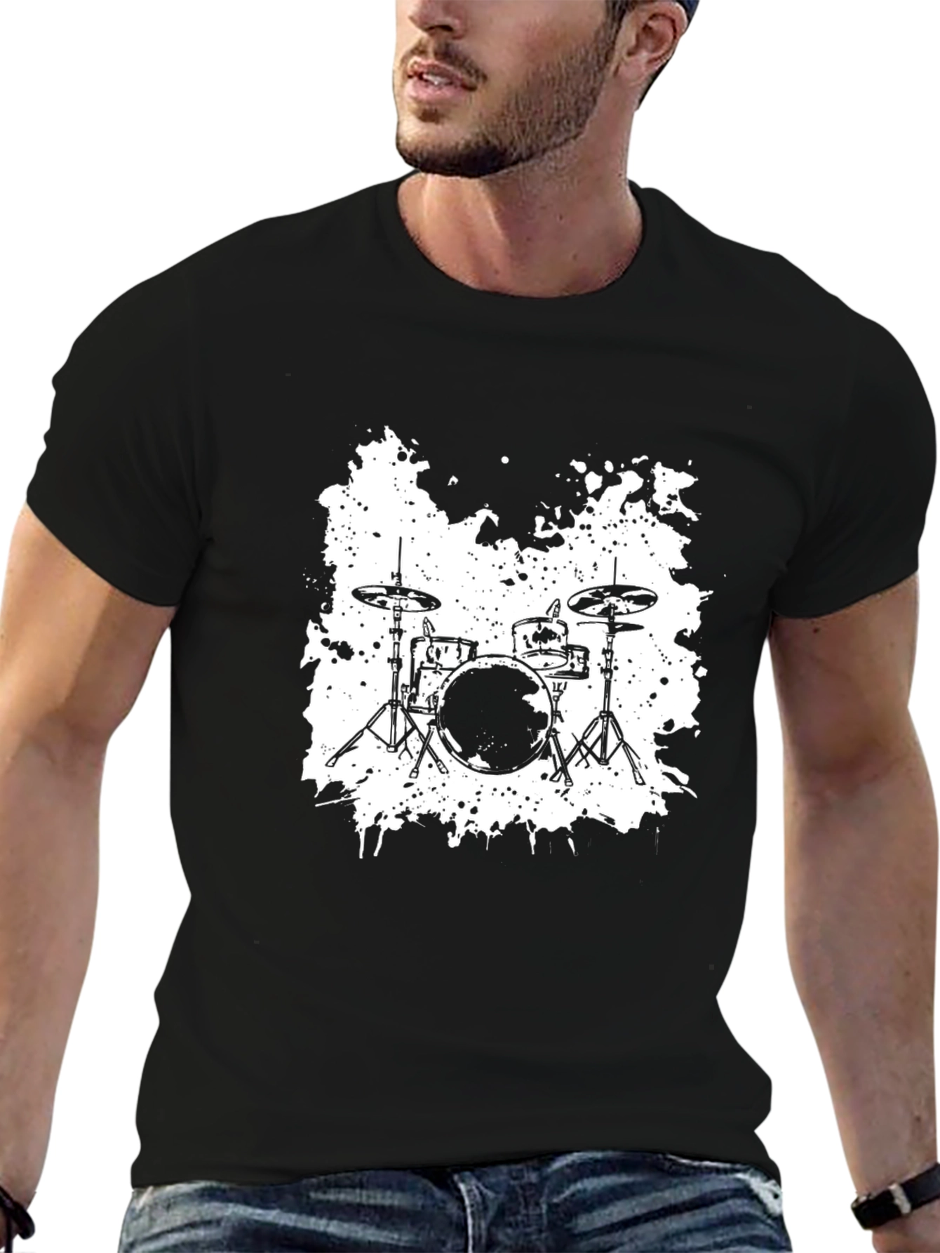 Drum Kit Graphic Black T-Shirt
