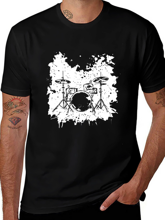 Drum Kit Graphic Black T-Shirt