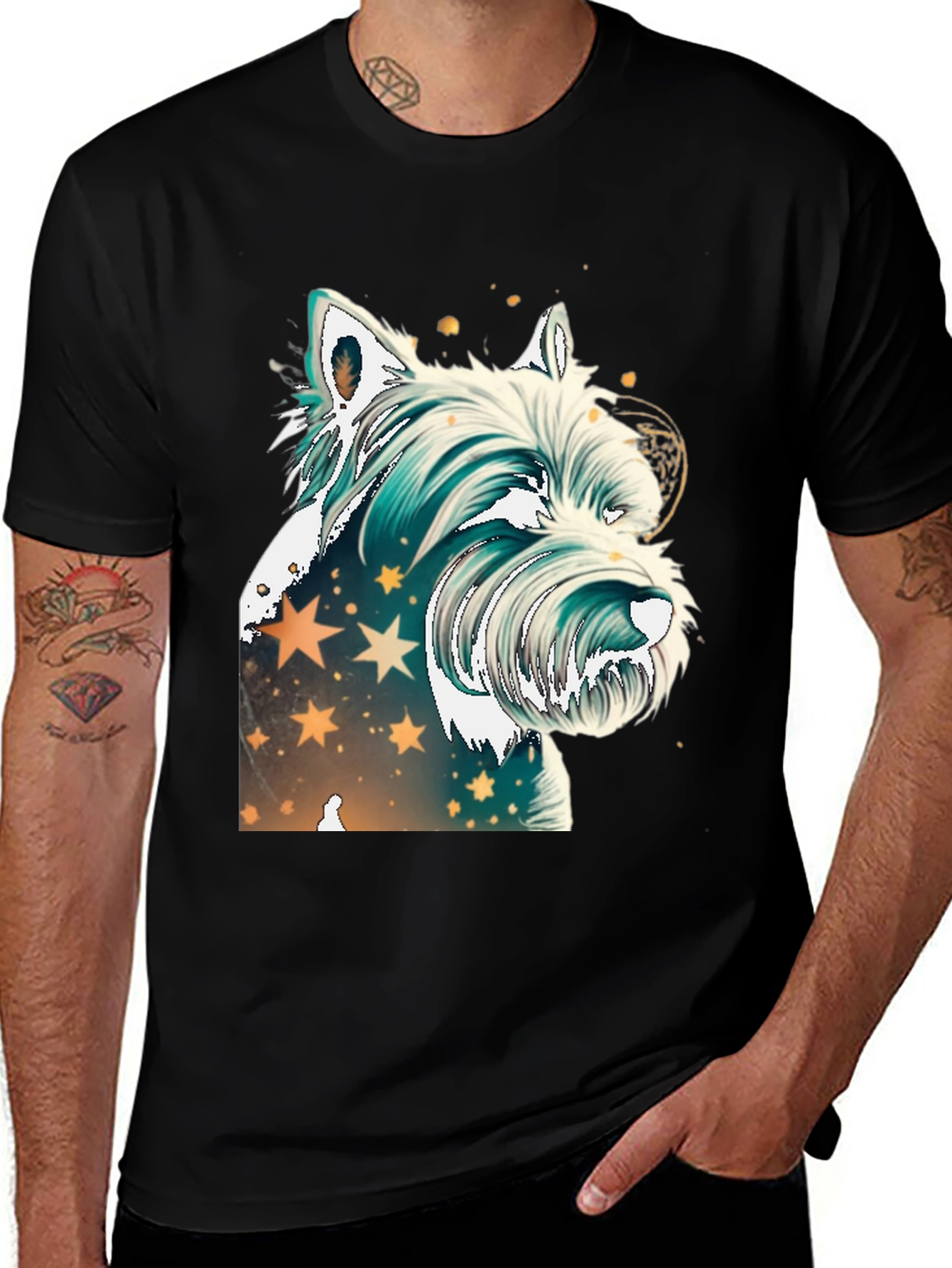 Westie Dog Graphic Tee - Starry Design