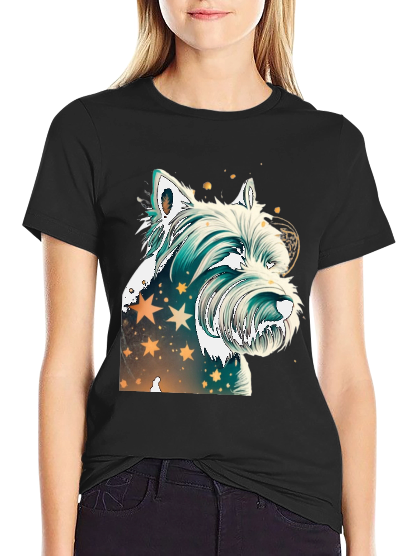 Westie Dog Graphic Tee - Starry Design