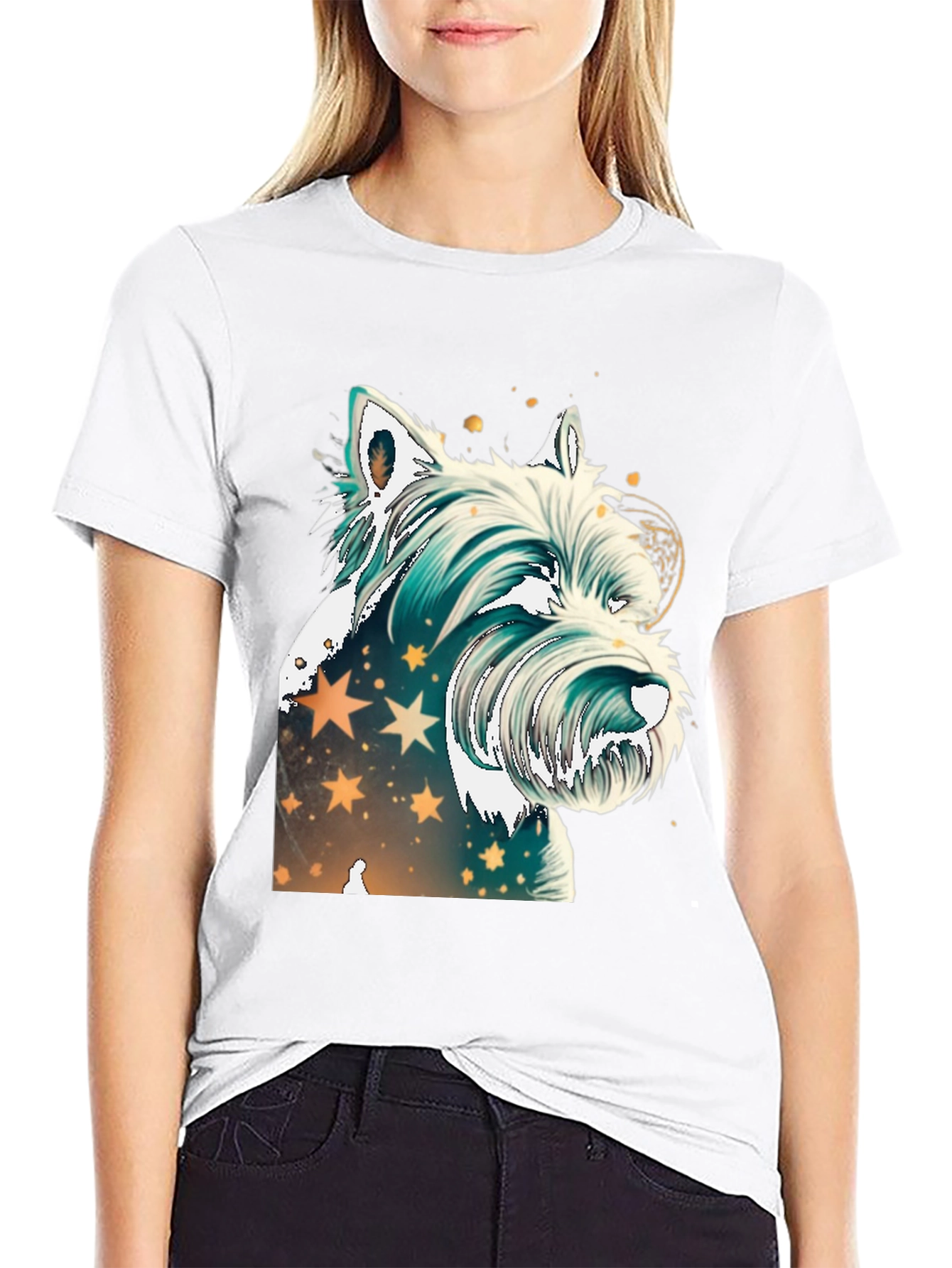 Westie Dog Graphic Tee - Starry Design