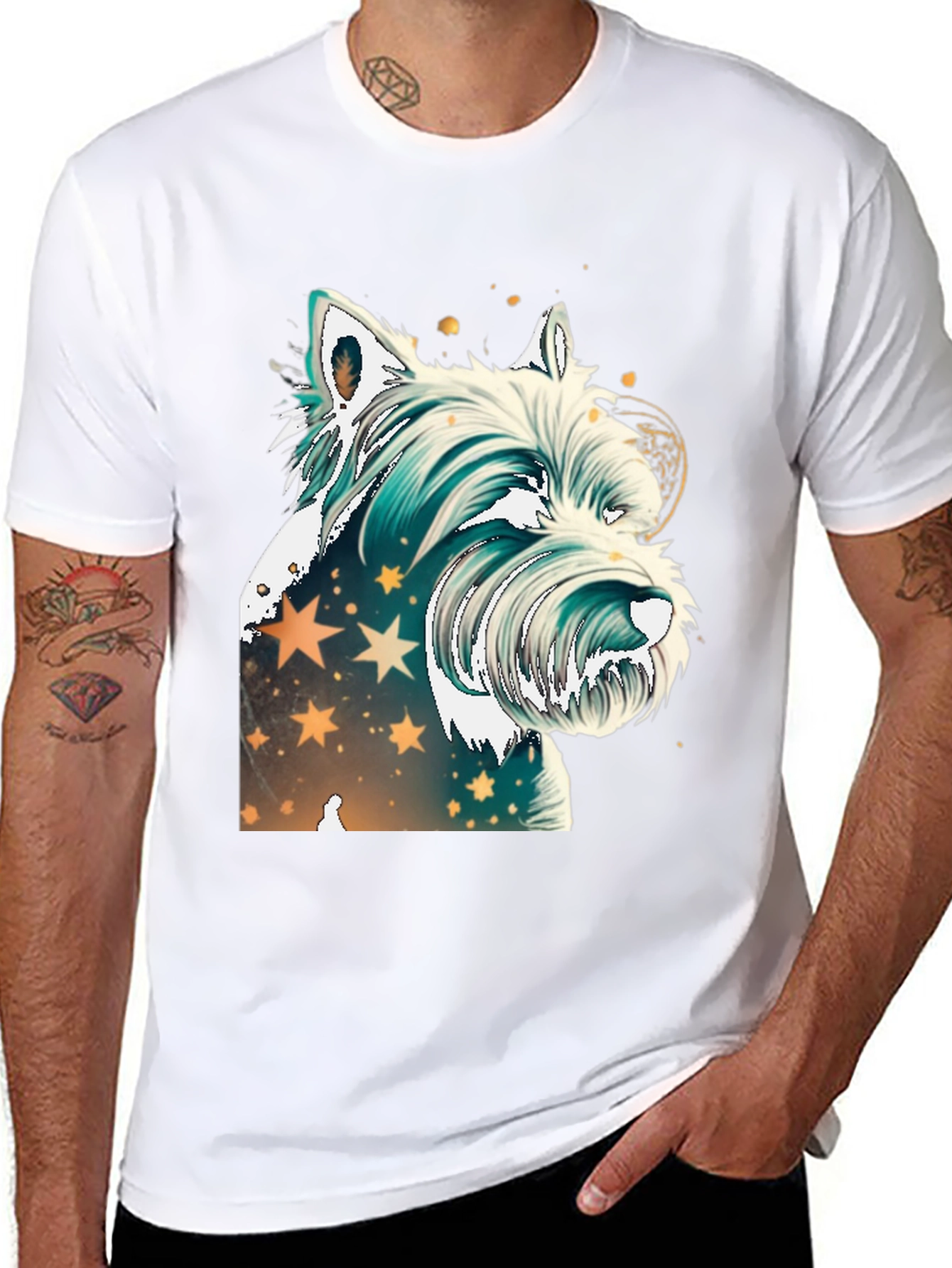 Westie Dog Graphic Tee - Starry Design