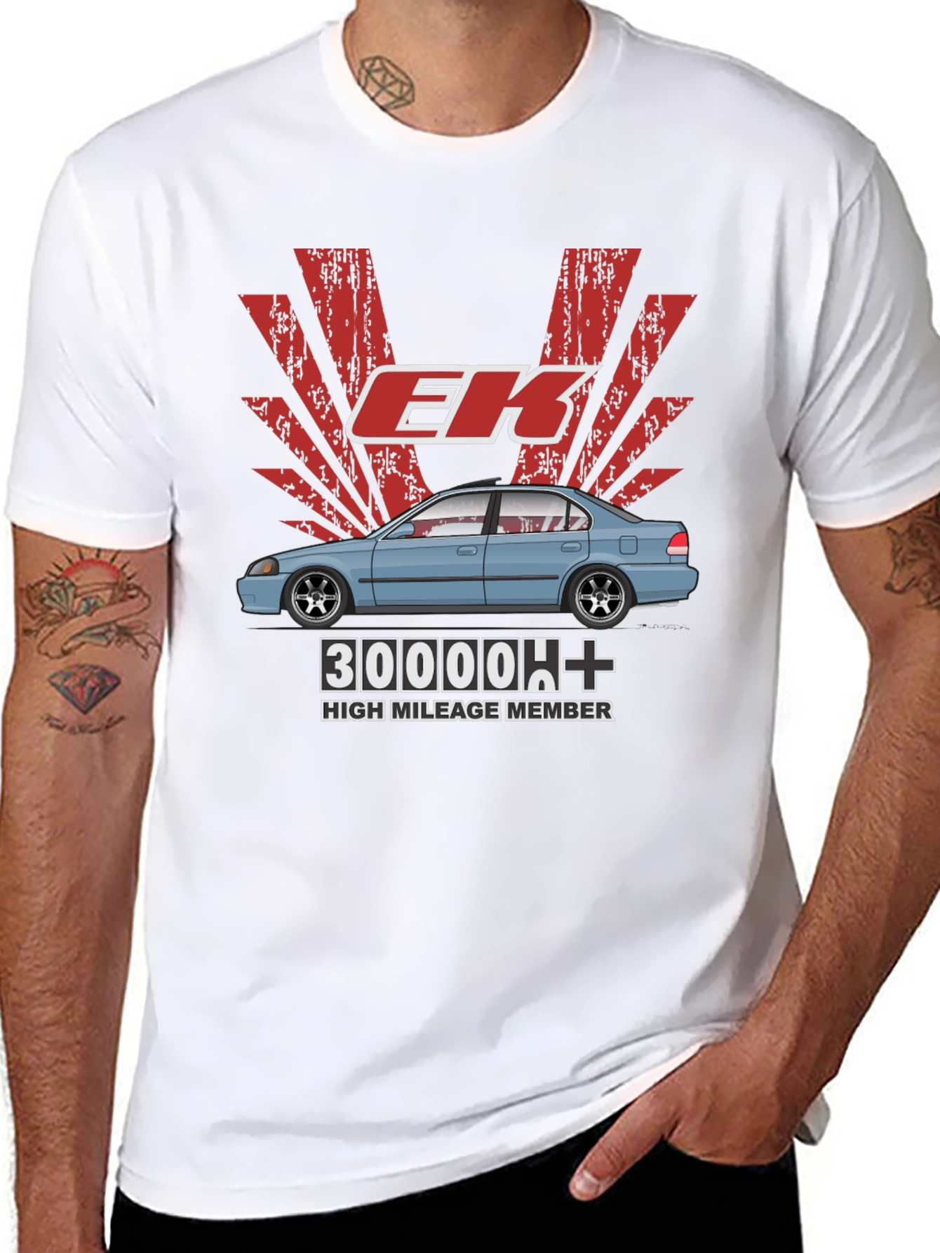 EK Car Graphic T-Shirt - High Mileage Member