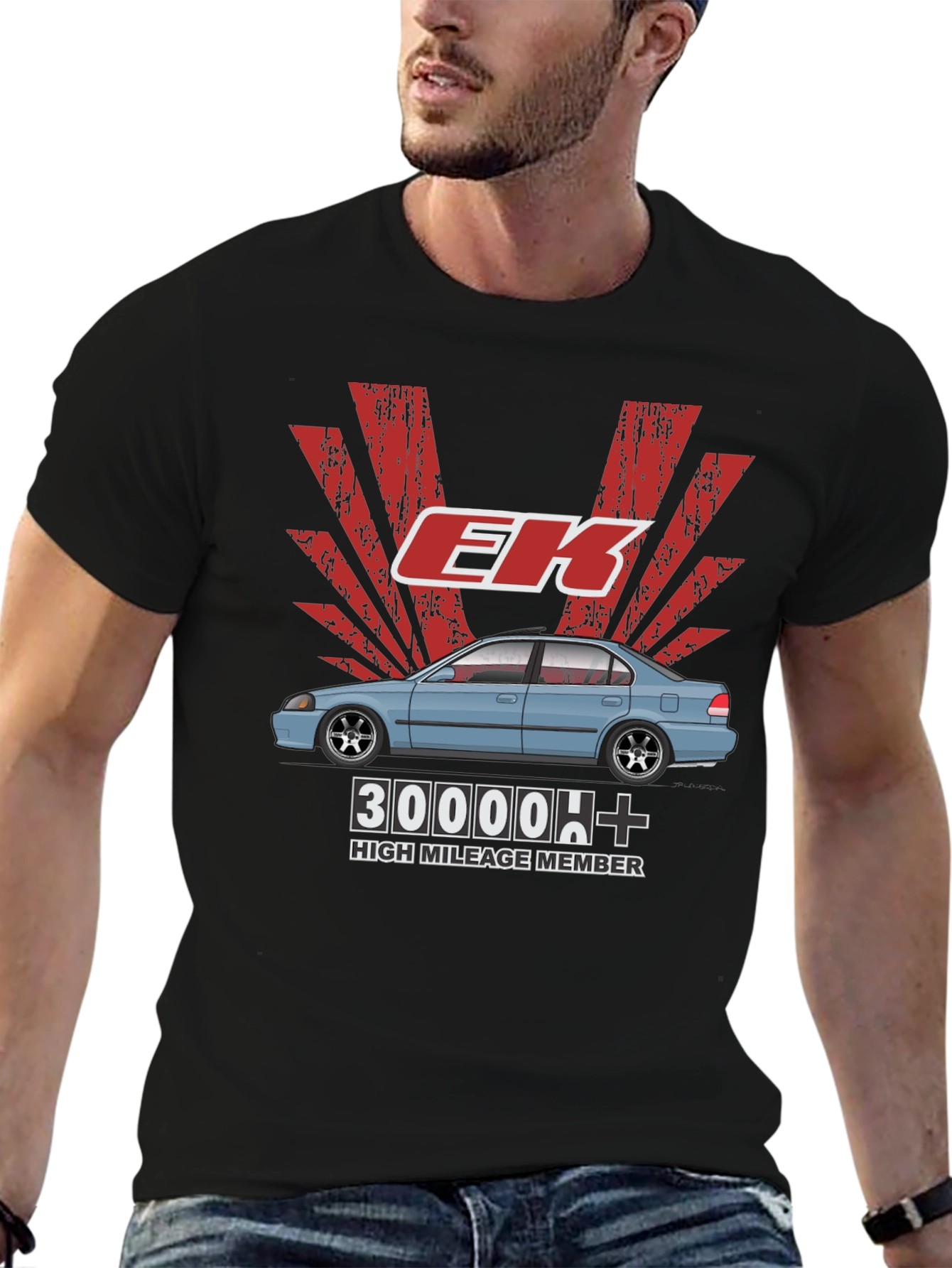 EK Car Graphic T-Shirt - High Mileage Member
